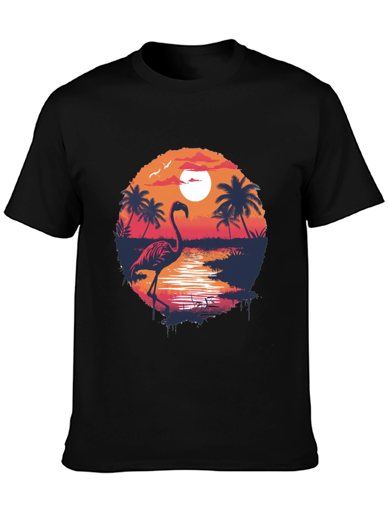 Tropical Flamingo Sunset T-Shirt