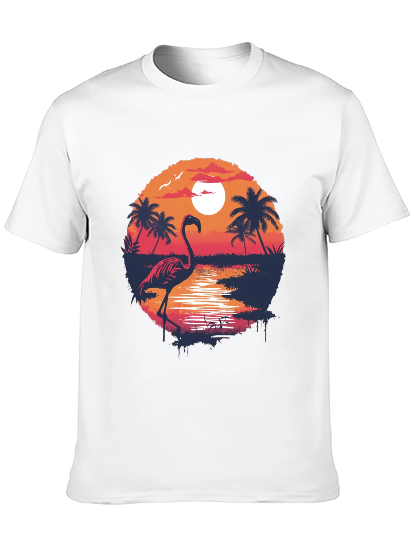 Tropical Flamingo Sunset T-Shirt