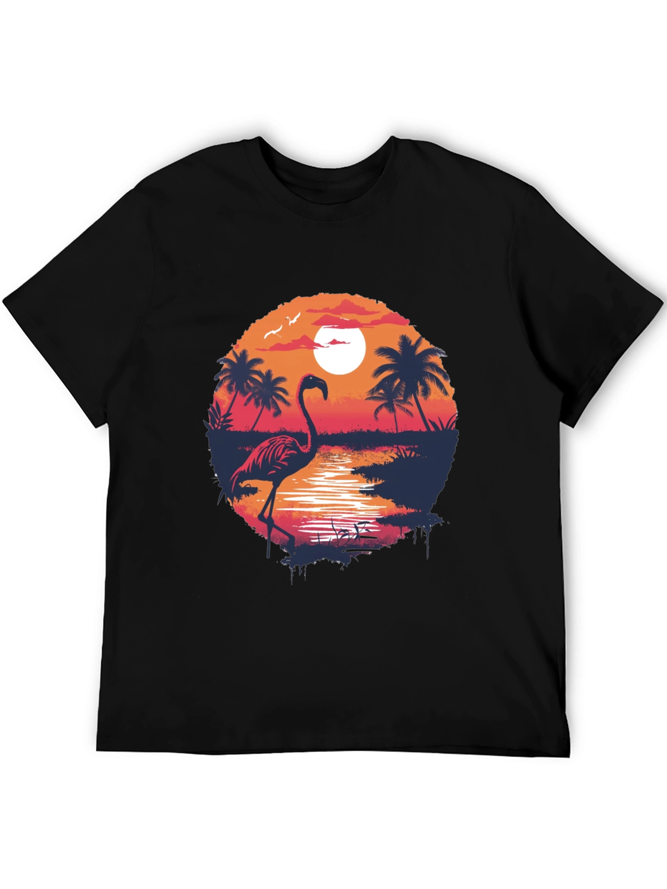 Tropical Flamingo Sunset T-Shirt