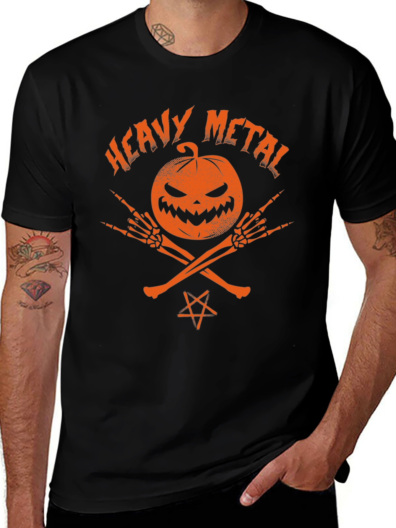 Heavy Metal Halloween Pumpkin T-Shirt