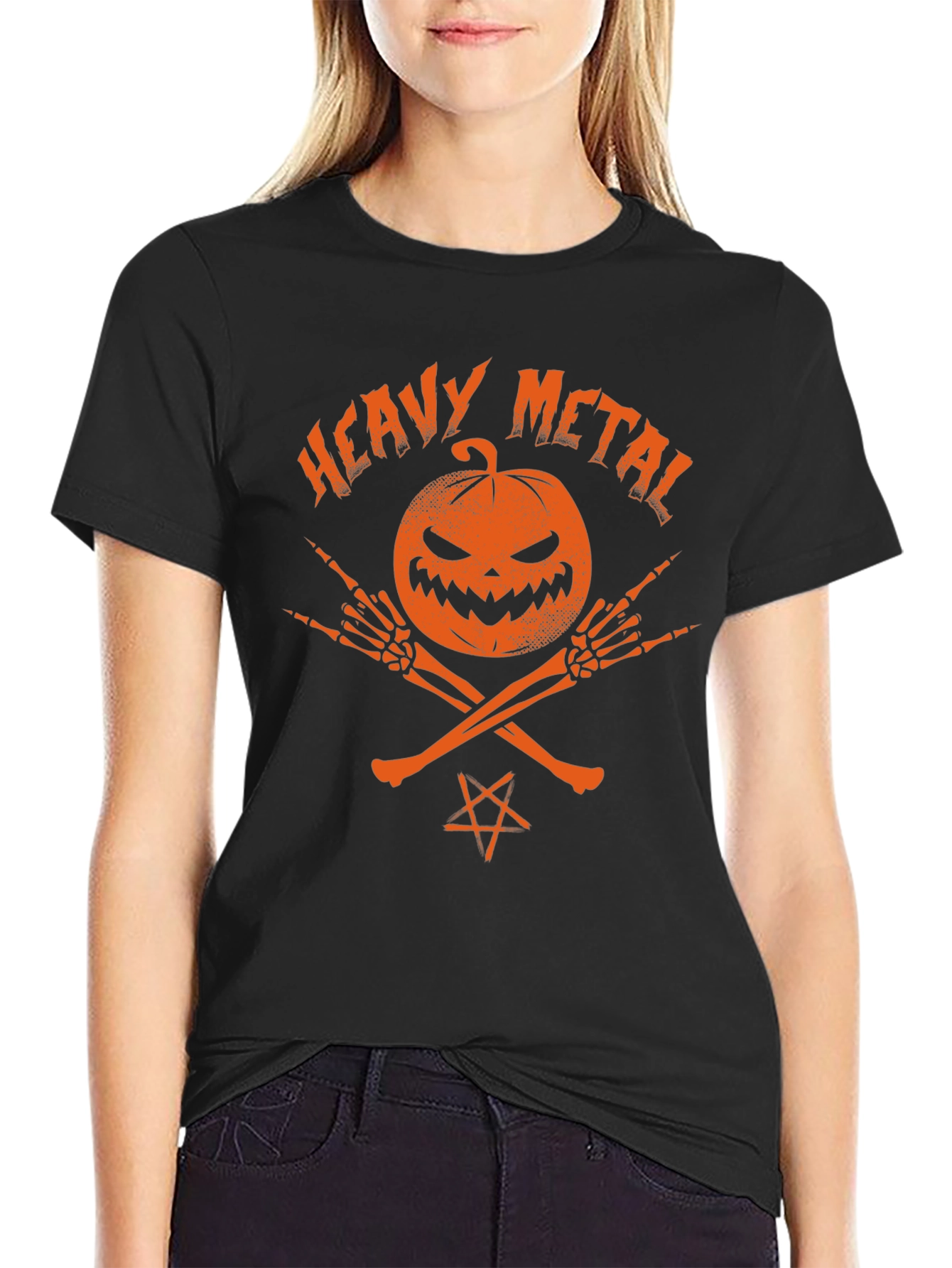 Heavy Metal Halloween Pumpkin T-Shirt