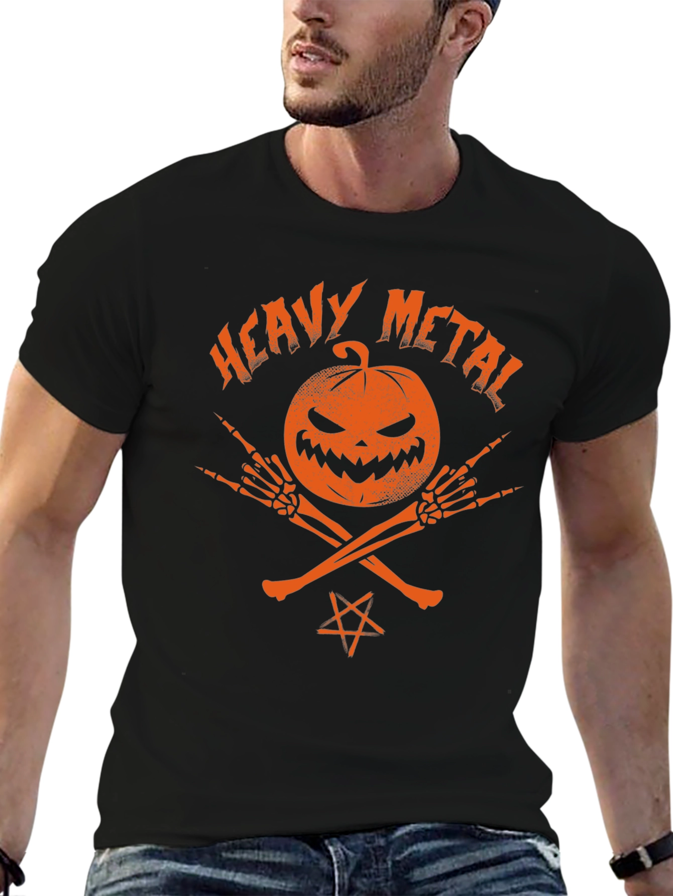 Heavy Metal Halloween Pumpkin T-Shirt