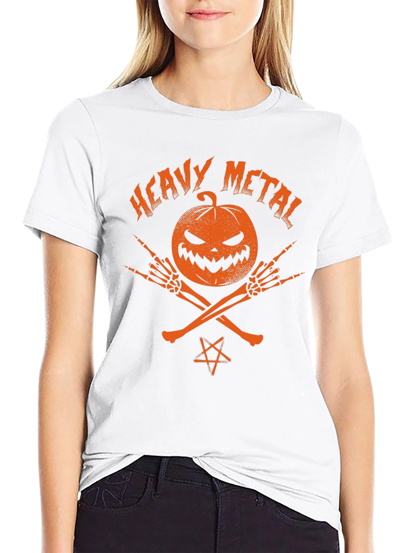 Heavy Metal Halloween Pumpkin T-Shirt
