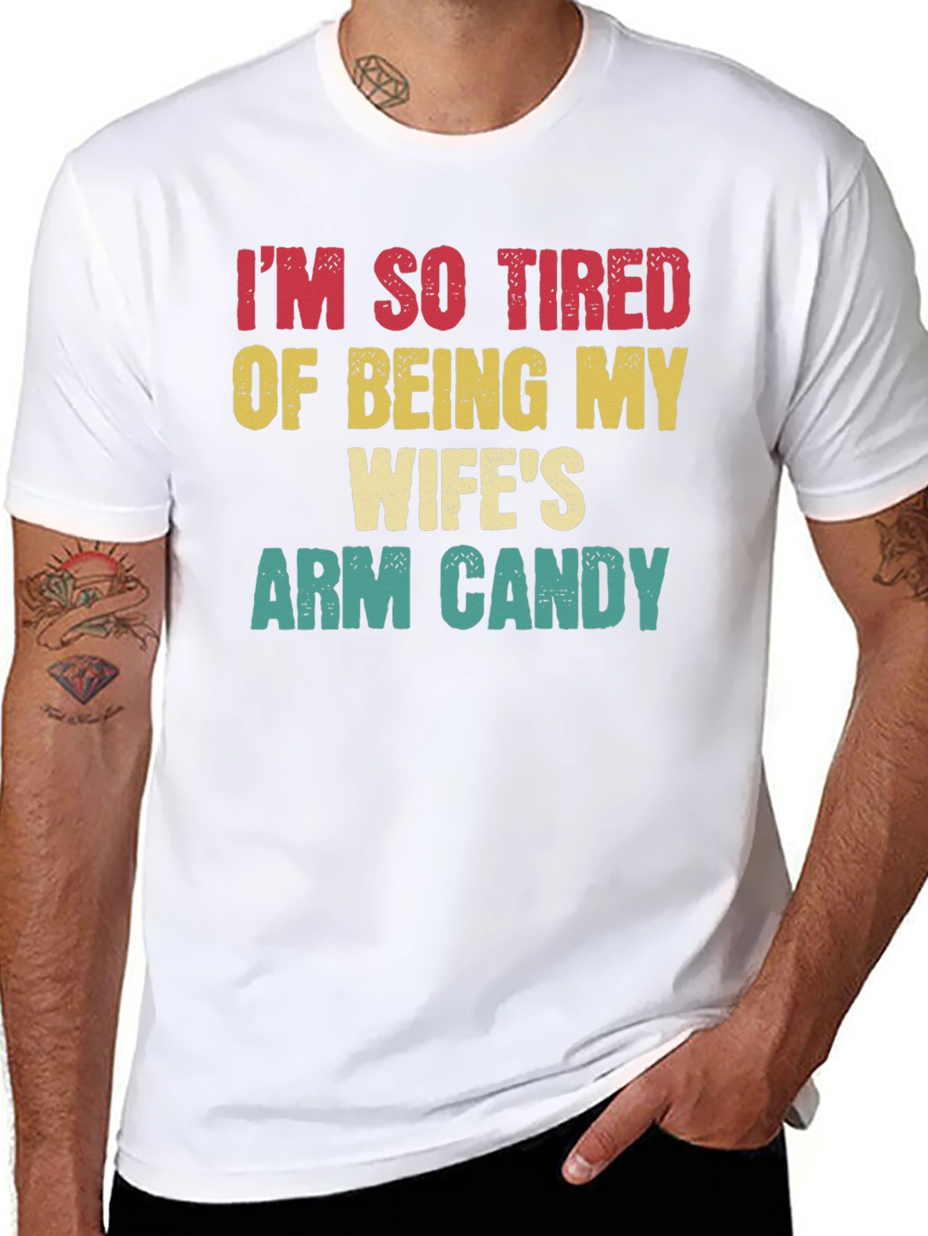 Funny Wifes Arm Candy Graphic T-Shirt