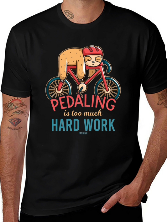 Funny Sloth Biking T-Shirt - Pedaling is Too Much Work
