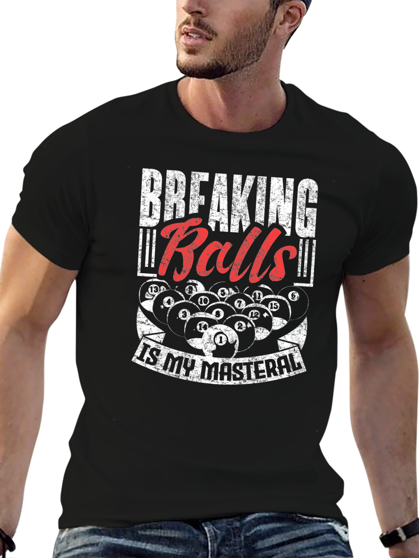 Breaking Balls T-Shirt - Funny Billiards Pool Player Tee