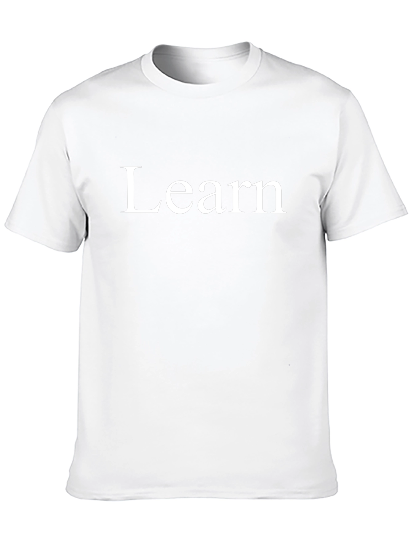 Learn White Text Black T-Shirt