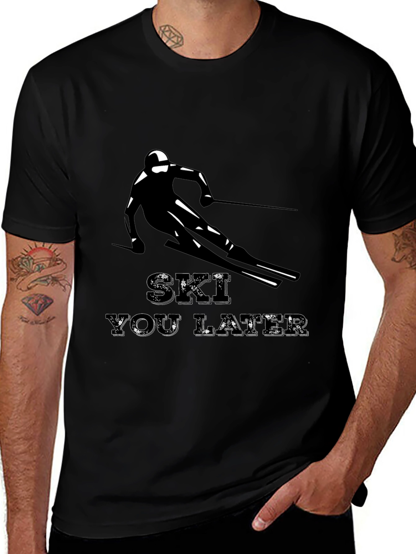 Ski You Later Graphic Tee - Black