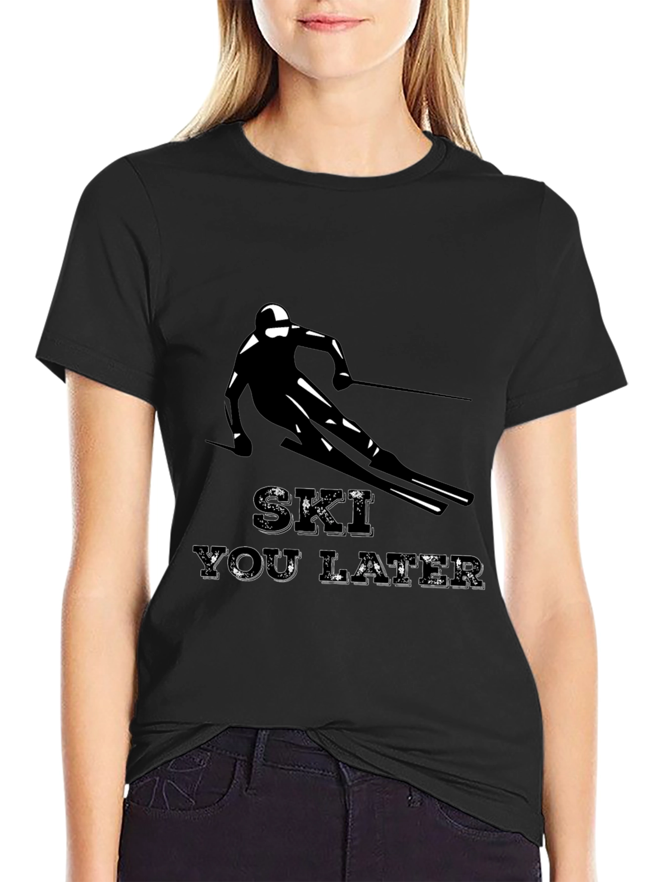 Ski You Later Graphic Tee - Black
