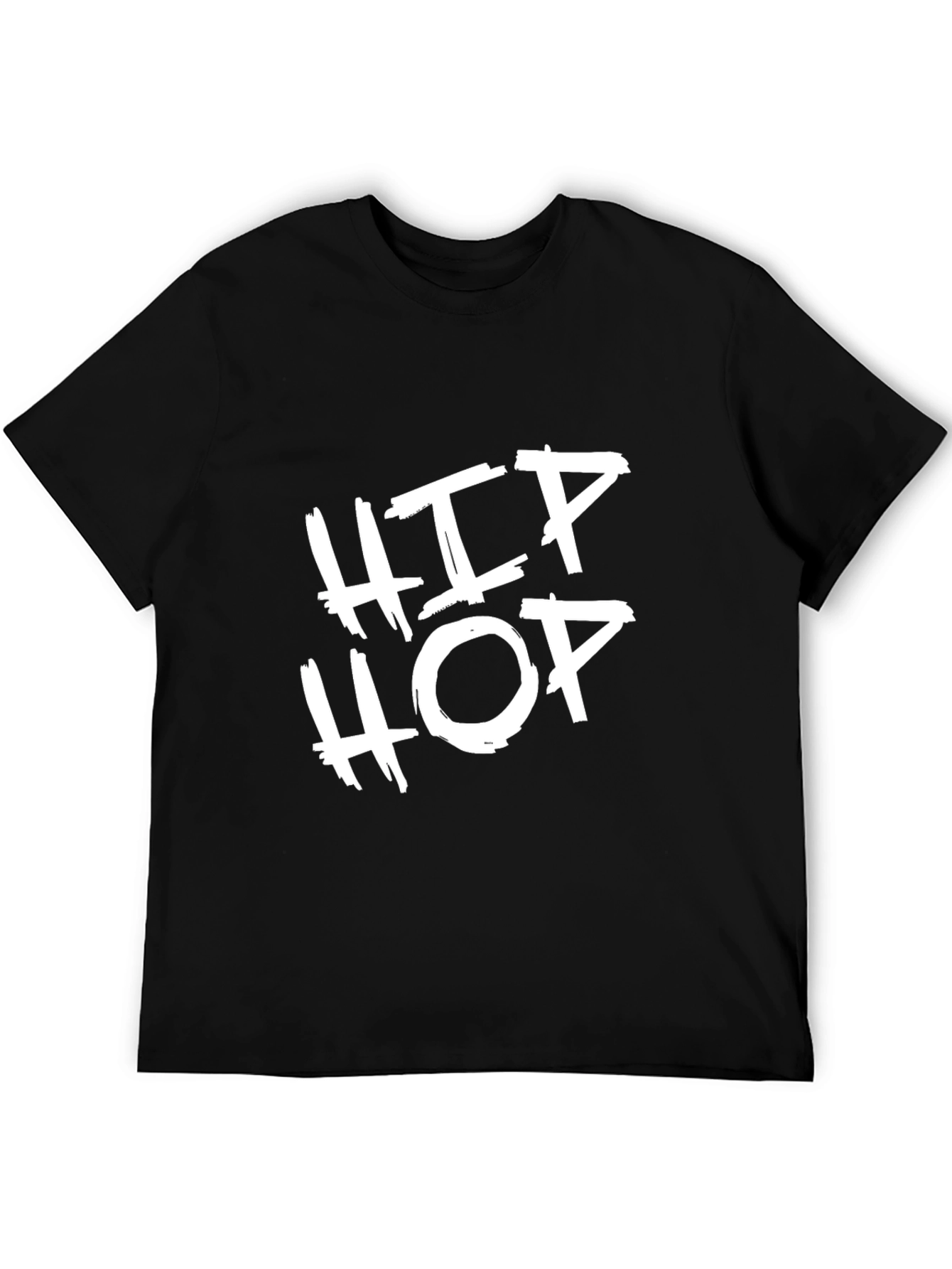 Black Hip Hop Graphic Tee - Casual Style