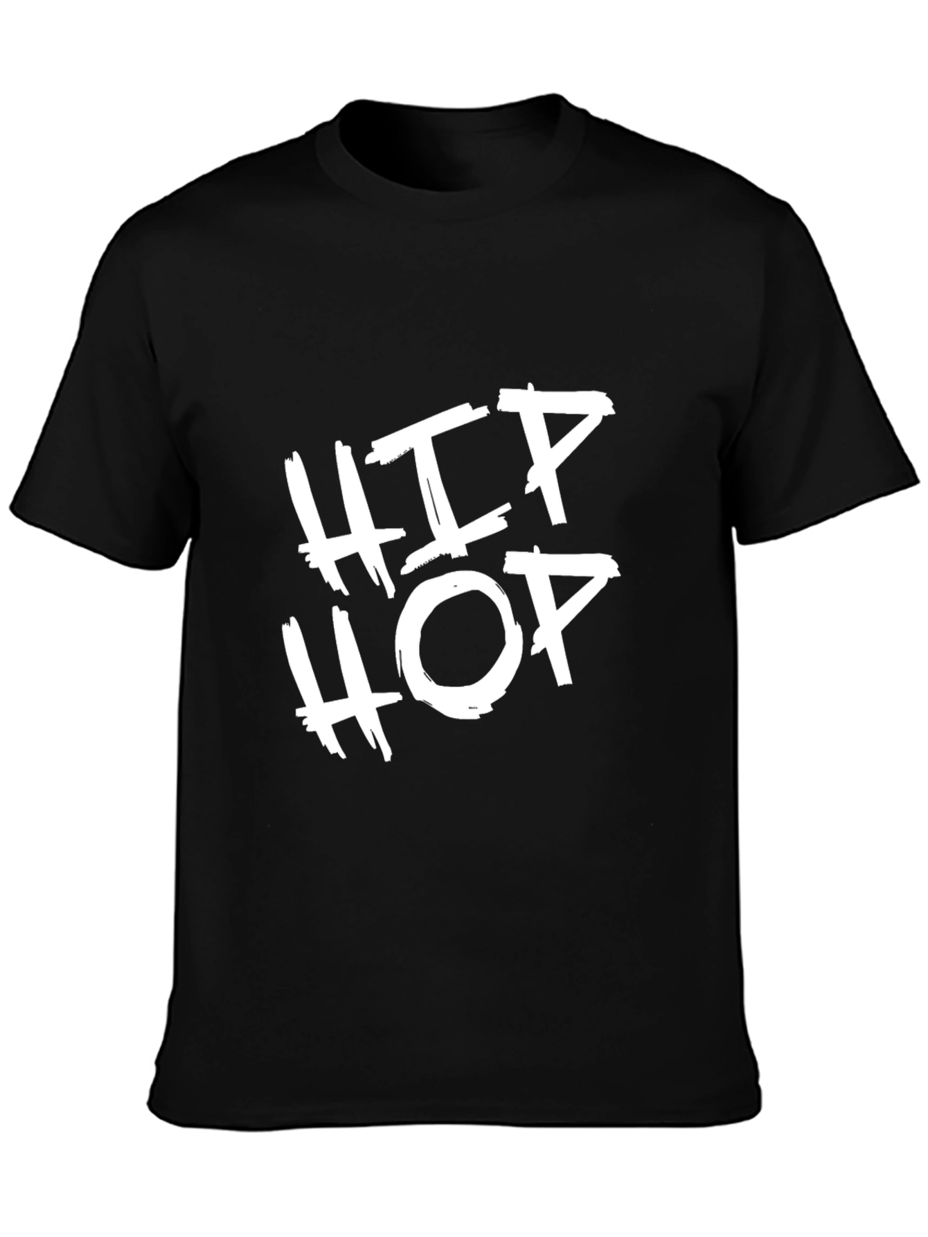 Black Hip Hop Graphic Tee - Casual Style