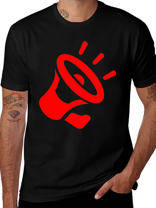 Red Megaphone Graphic Black T-Shirt