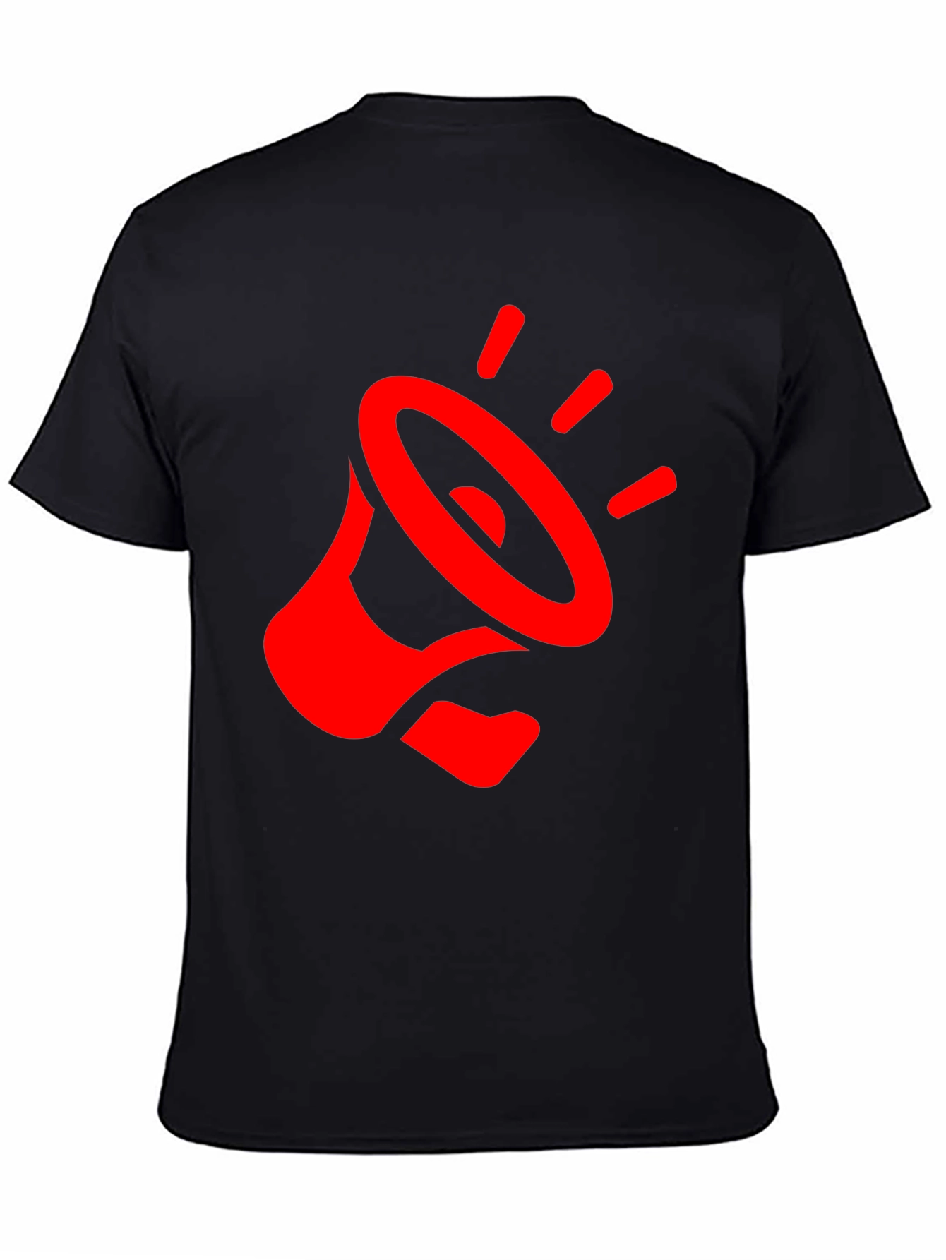 Red Megaphone Graphic Black T-Shirt