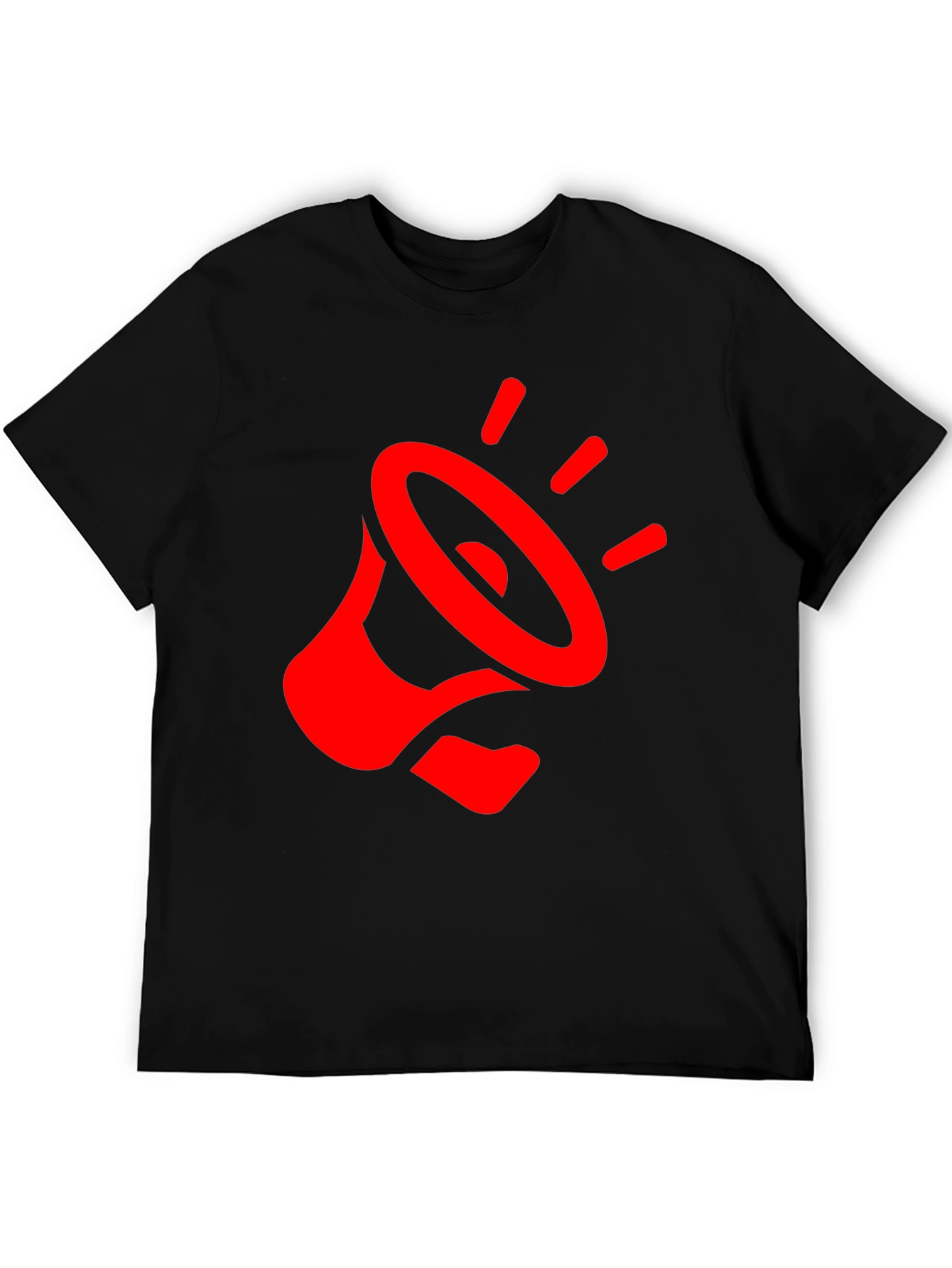 Red Megaphone Graphic Black T-Shirt