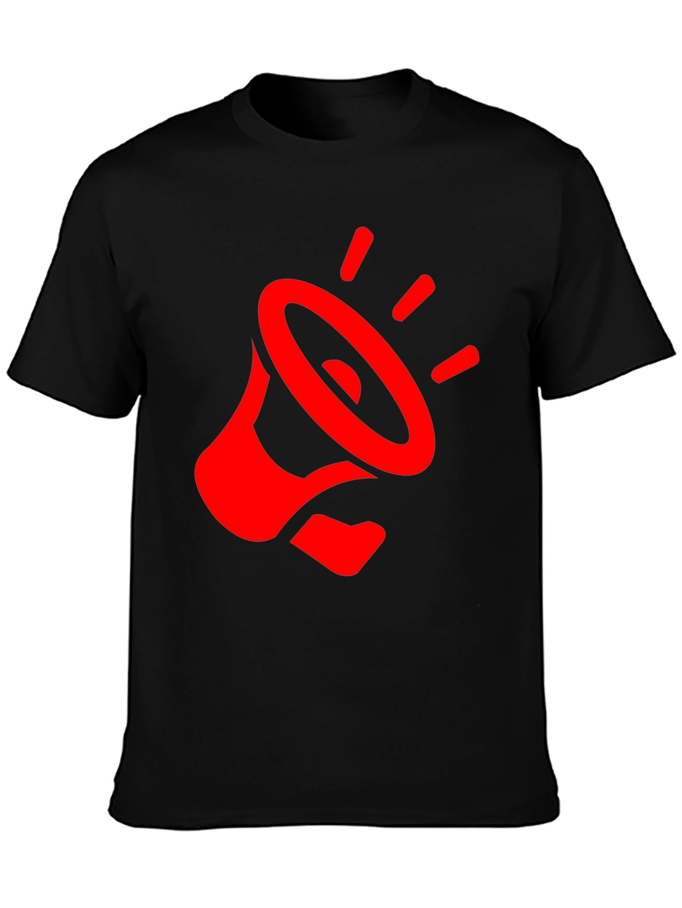 Red Megaphone Graphic Black T-Shirt