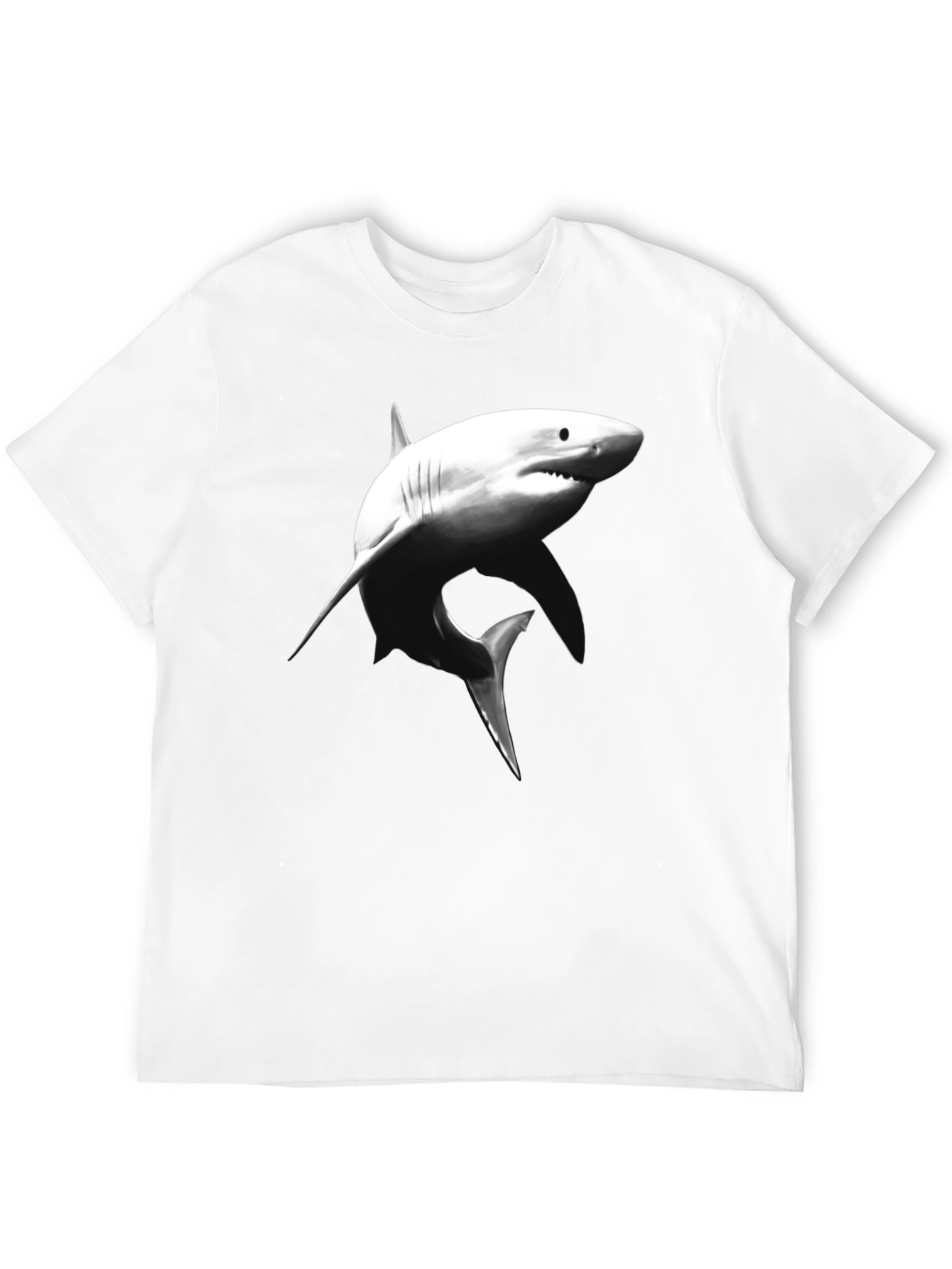 Shark Graphic Tee - Black Cotton T-Shirt