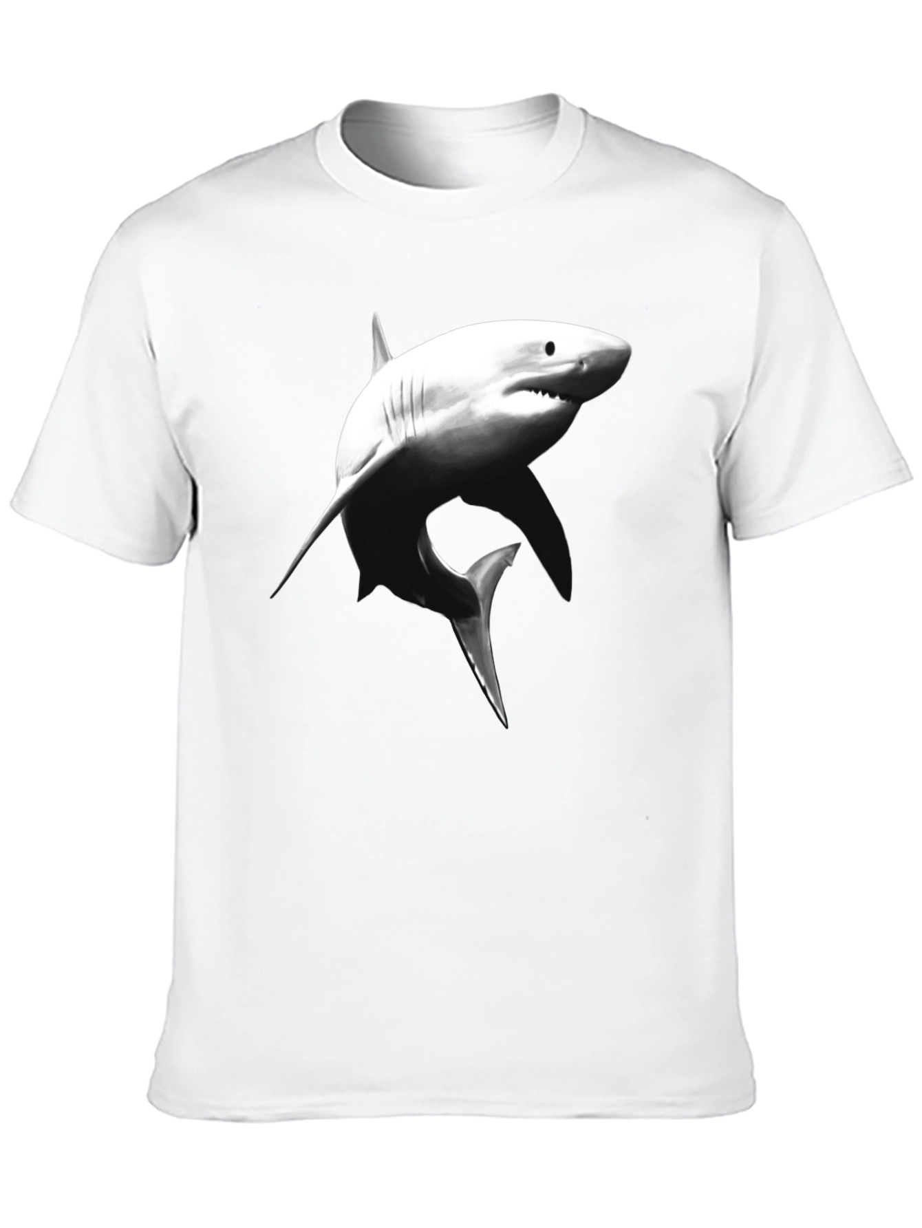 Shark Graphic Tee - Black Cotton T-Shirt