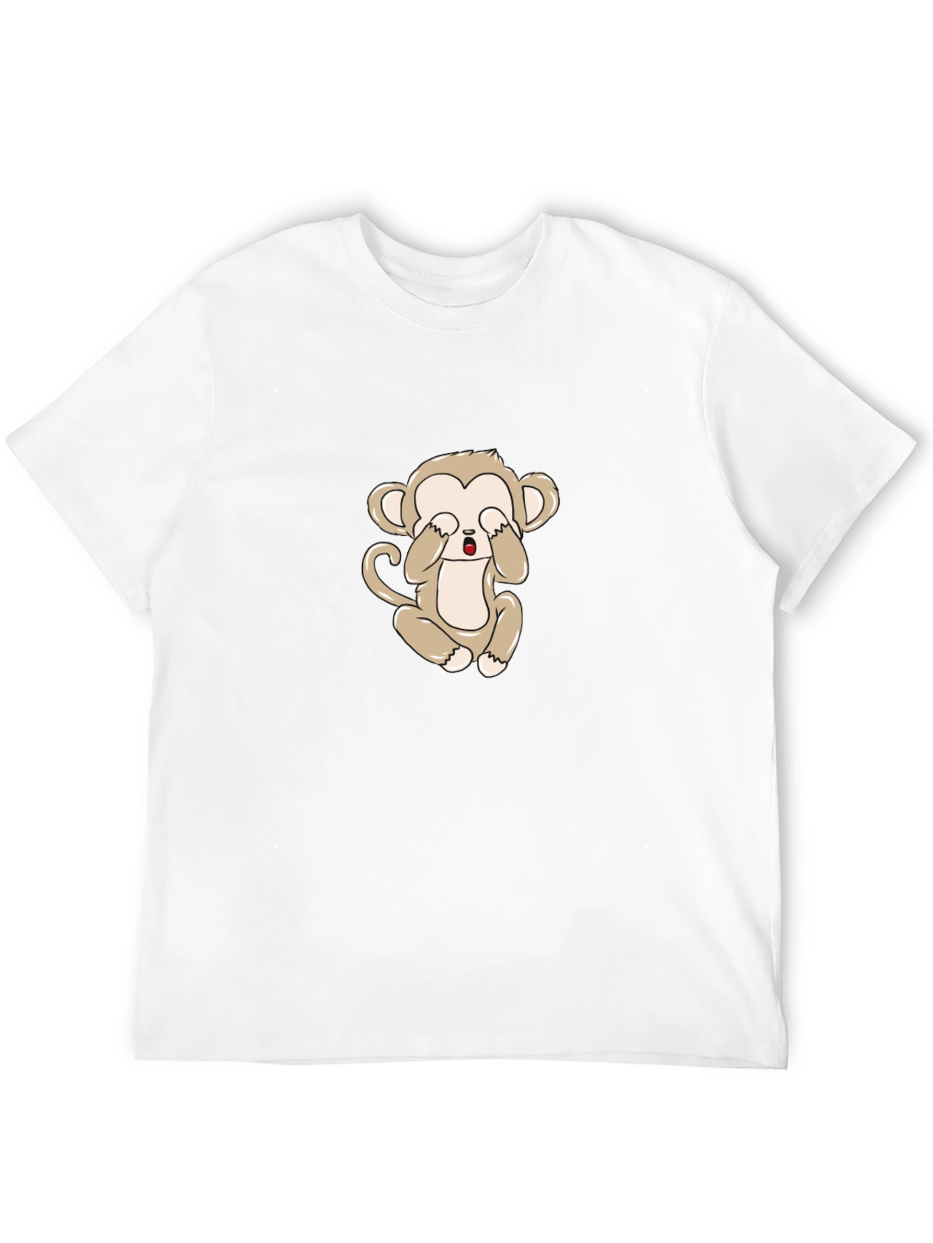 Black T-Shirt with Cute Monkey Graphic