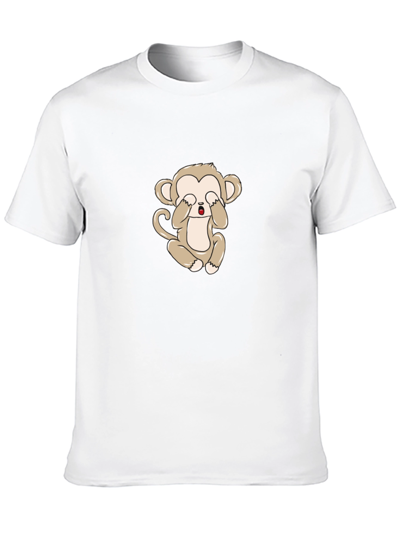 Black T-Shirt with Cute Monkey Graphic