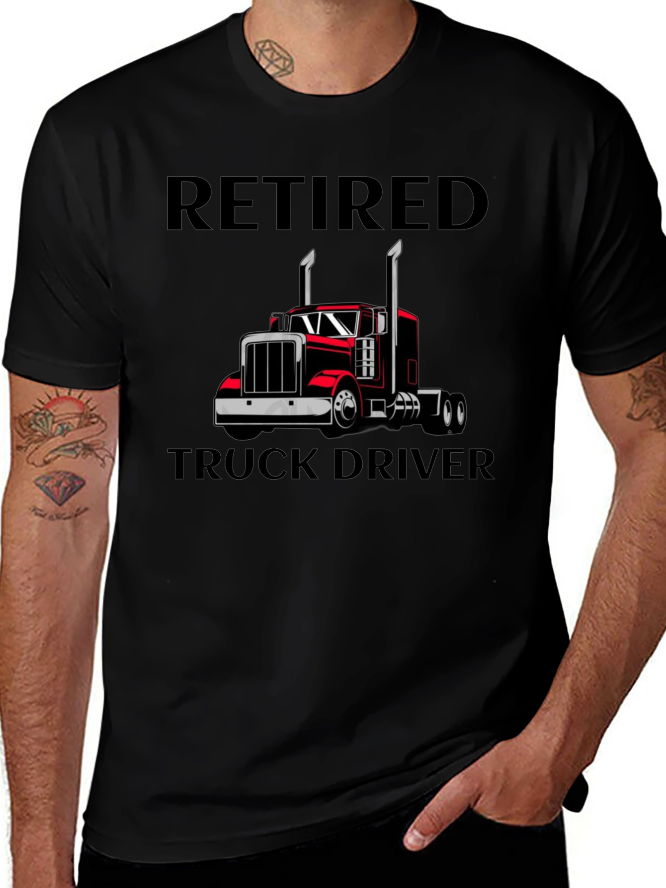 Retired Truck Driver T-Shirt - Black