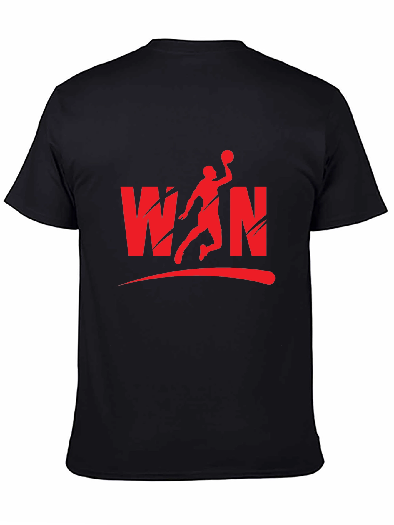 Win Basketball Graphic Tee - Black Cotton Blend Shirt