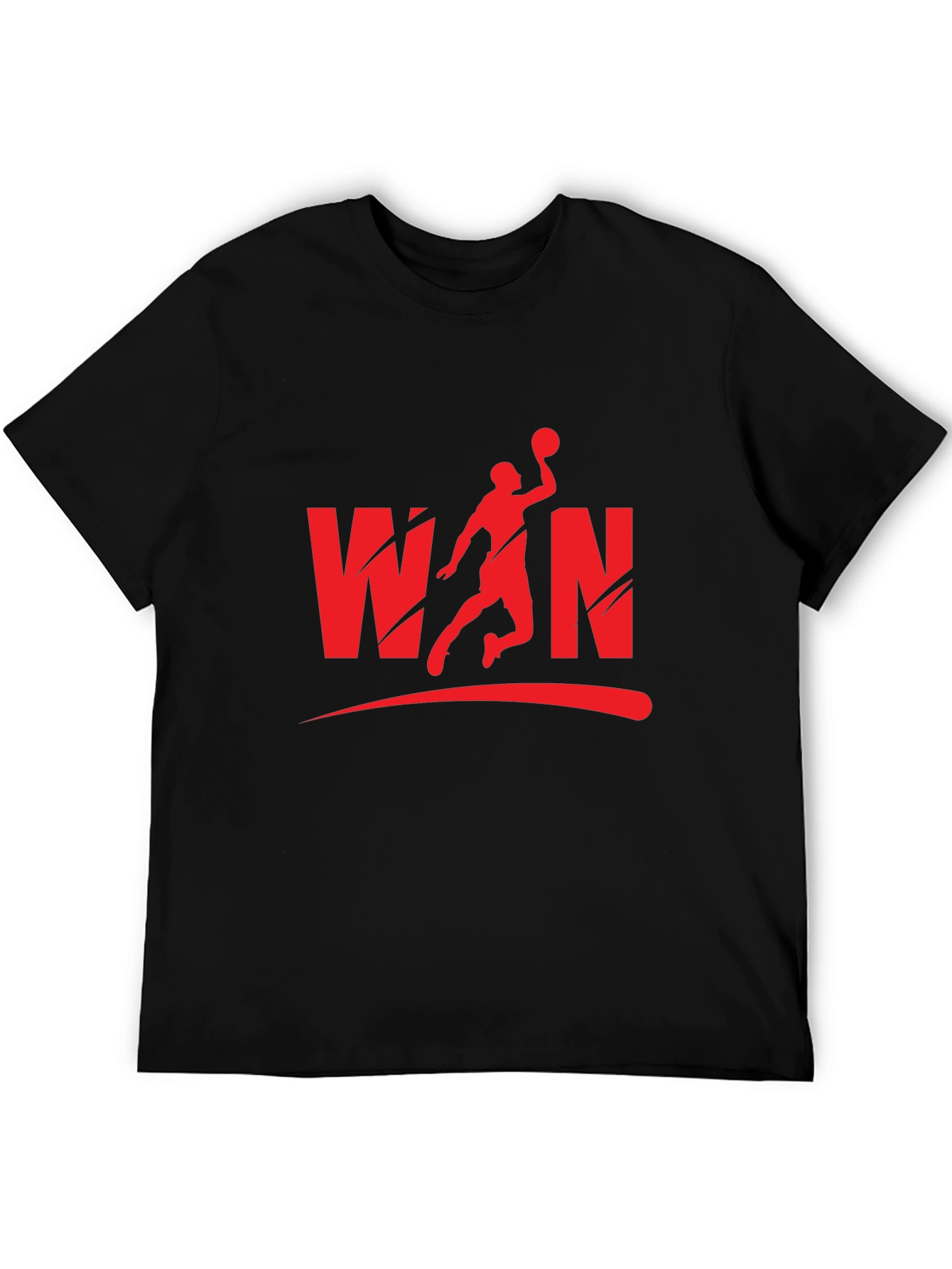 Win Basketball Graphic Tee - Black Cotton Blend Shirt