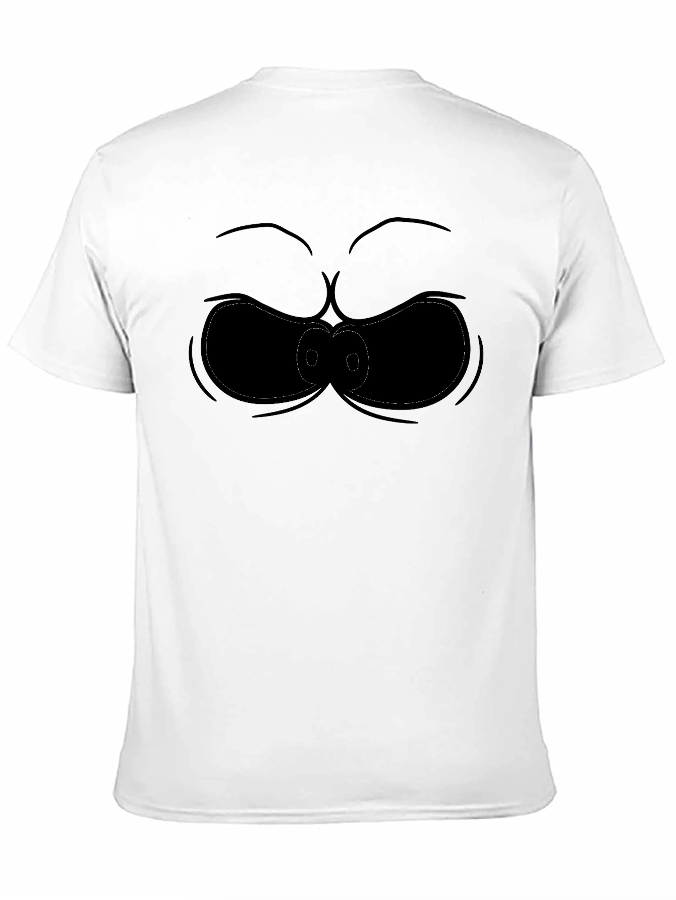 Funny Cartoon Face Black T-Shirt
