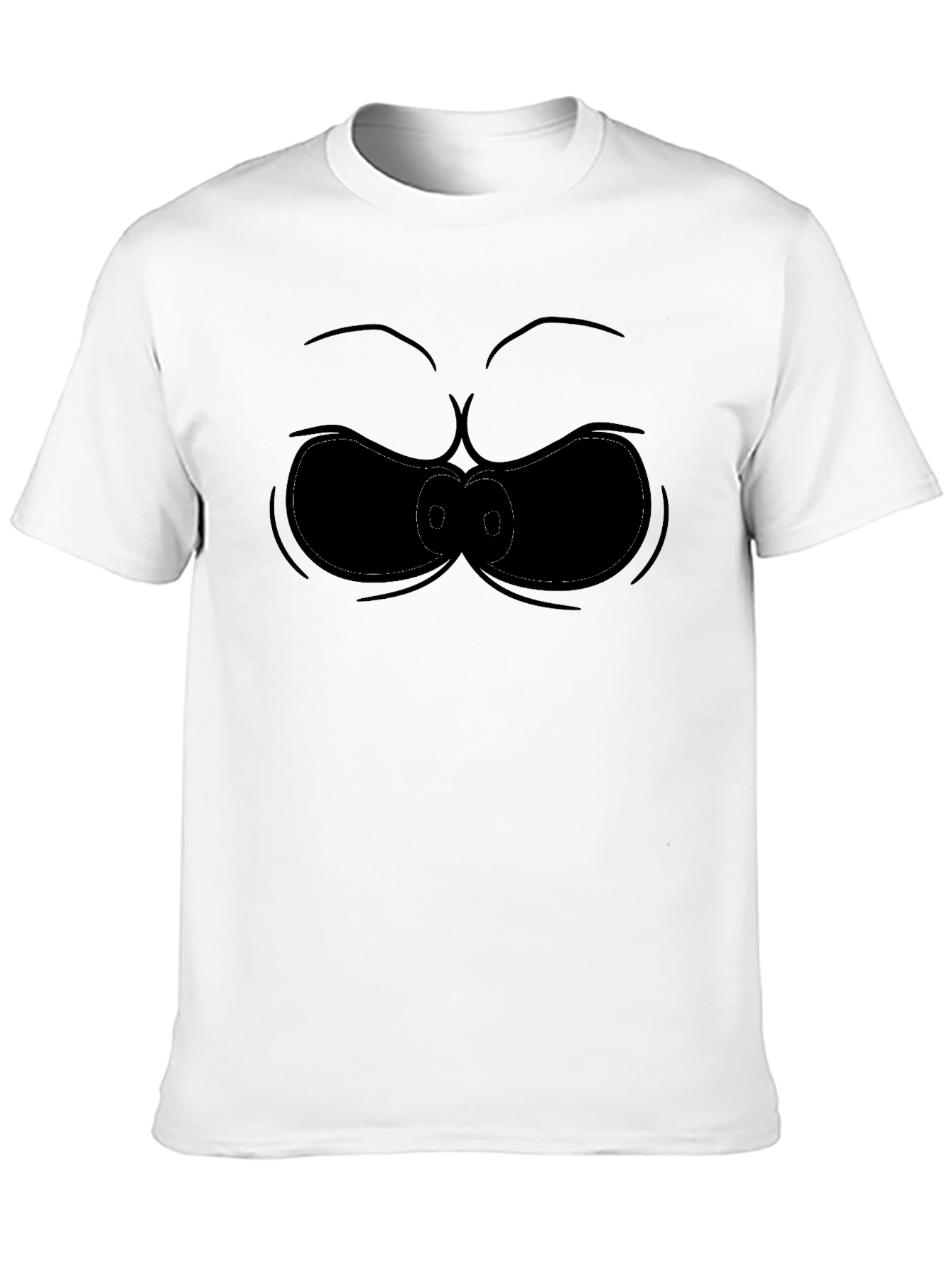 Funny Cartoon Face Black T-Shirt