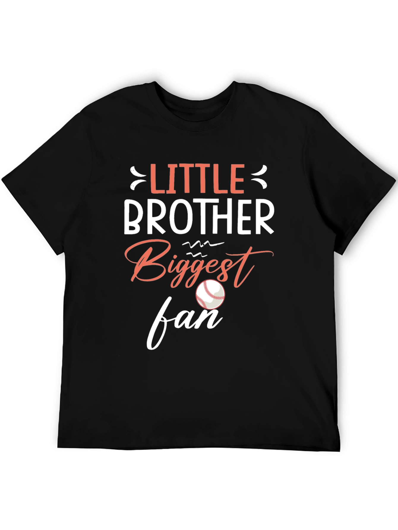 Little Brother Biggest Fan Baseball Graphic T-Shirt