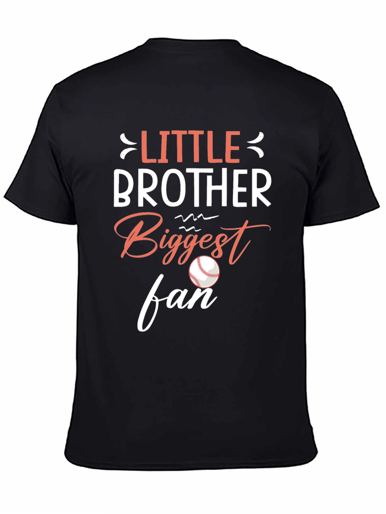 Little Brother Biggest Fan Baseball Graphic T-Shirt