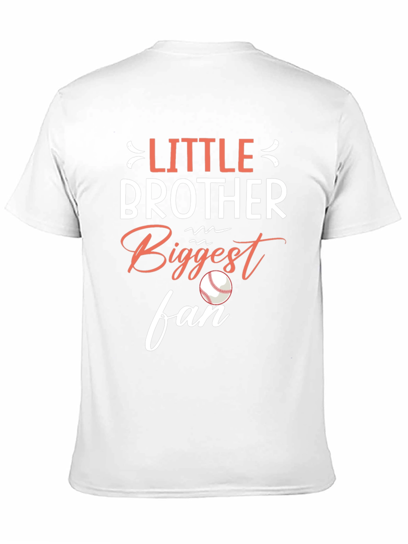 Little Brother Biggest Fan Baseball Graphic T-Shirt