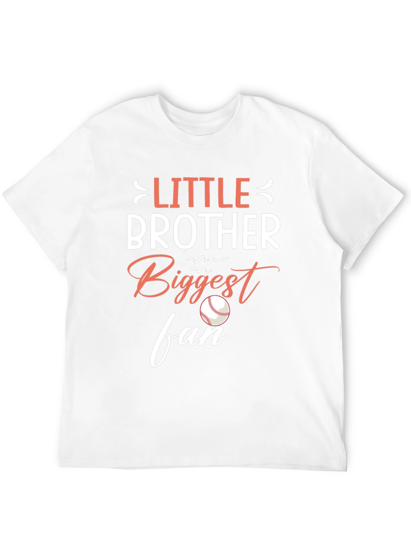 Little Brother Biggest Fan Baseball Graphic T-Shirt