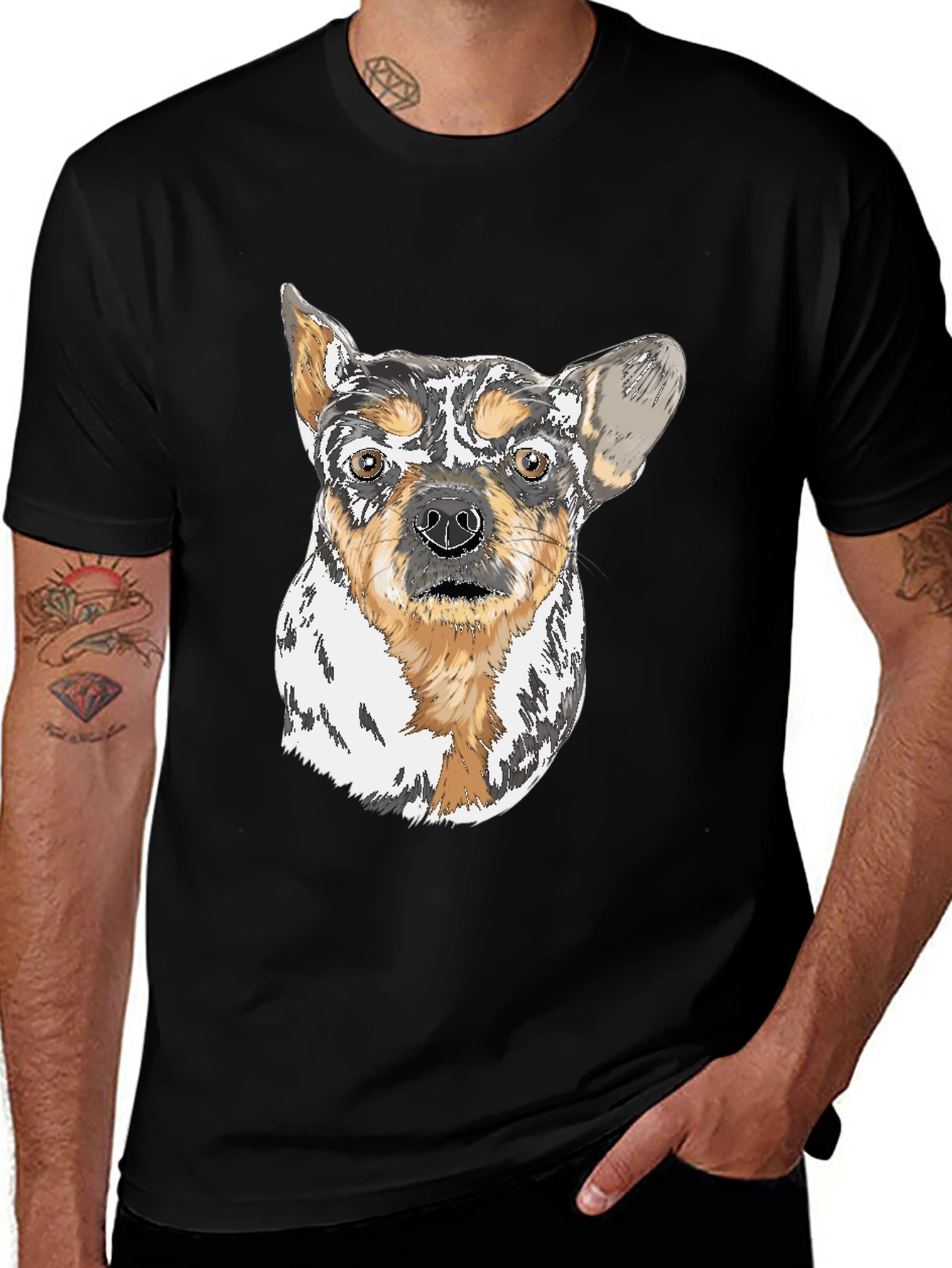 Dog Art Black T-Shirt - Unique Pet Lover Gift