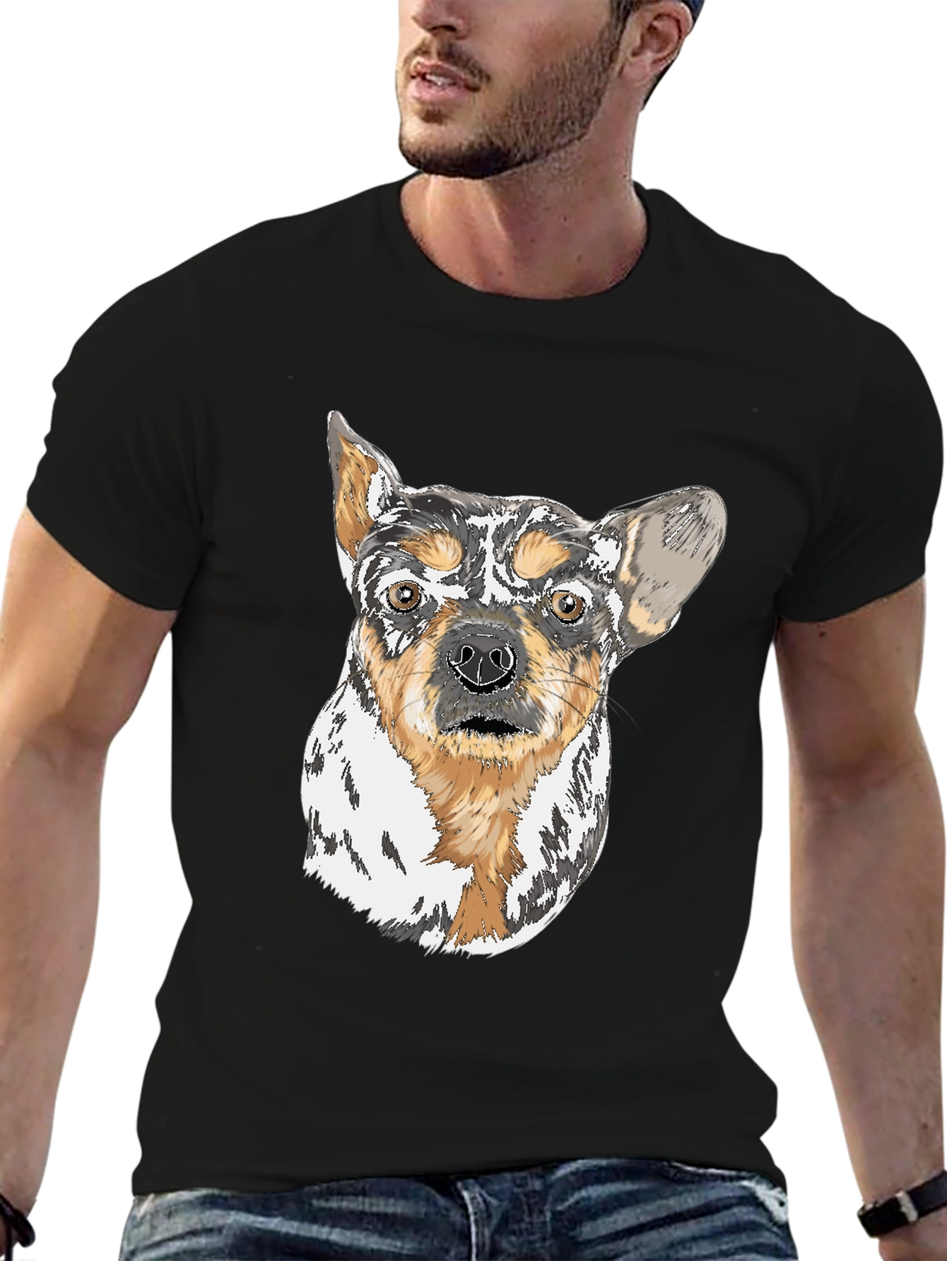 Dog Art Black T-Shirt - Unique Pet Lover Gift