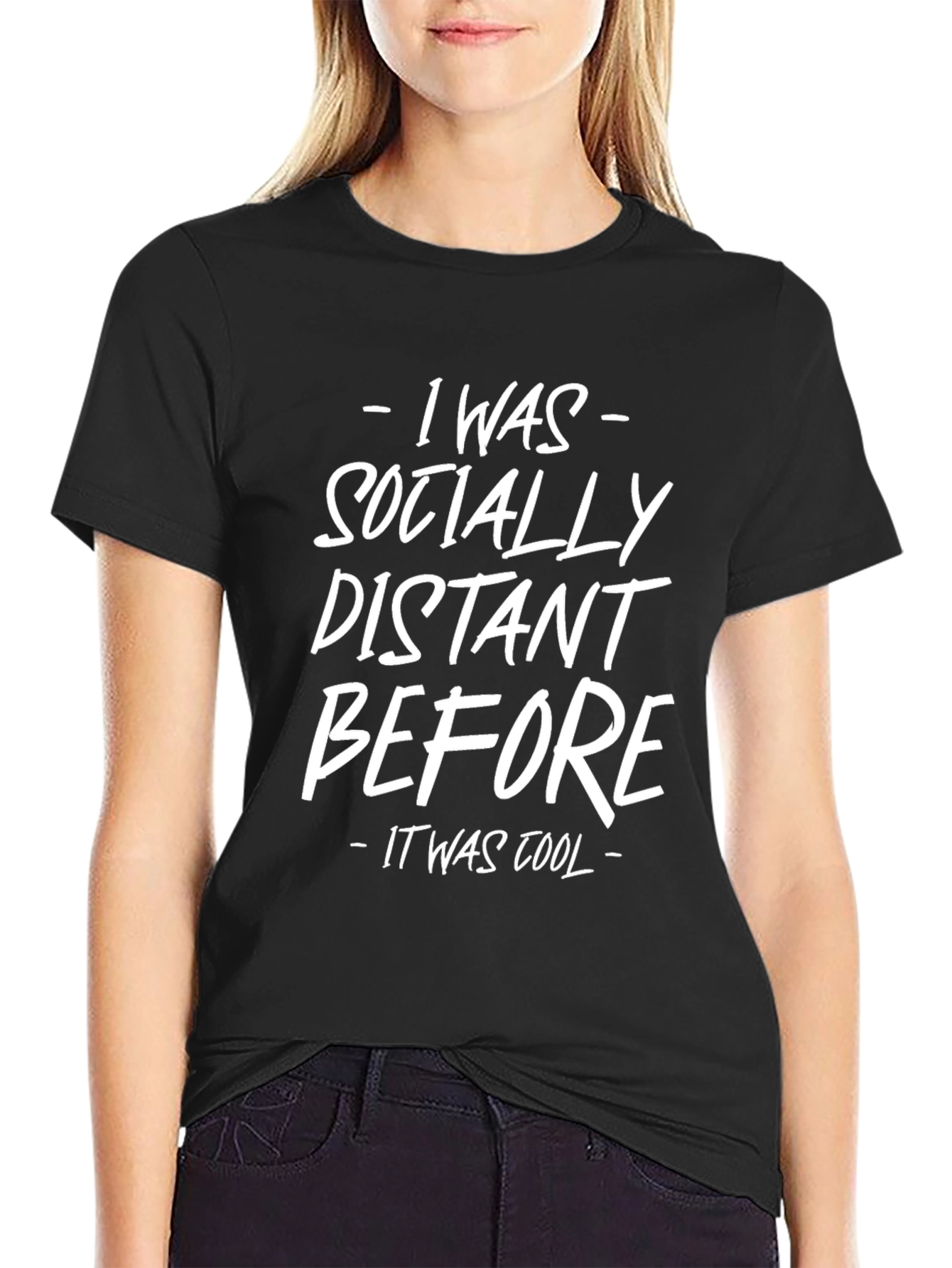 Socially Distant T-Shirt - Funny Slogan Tee