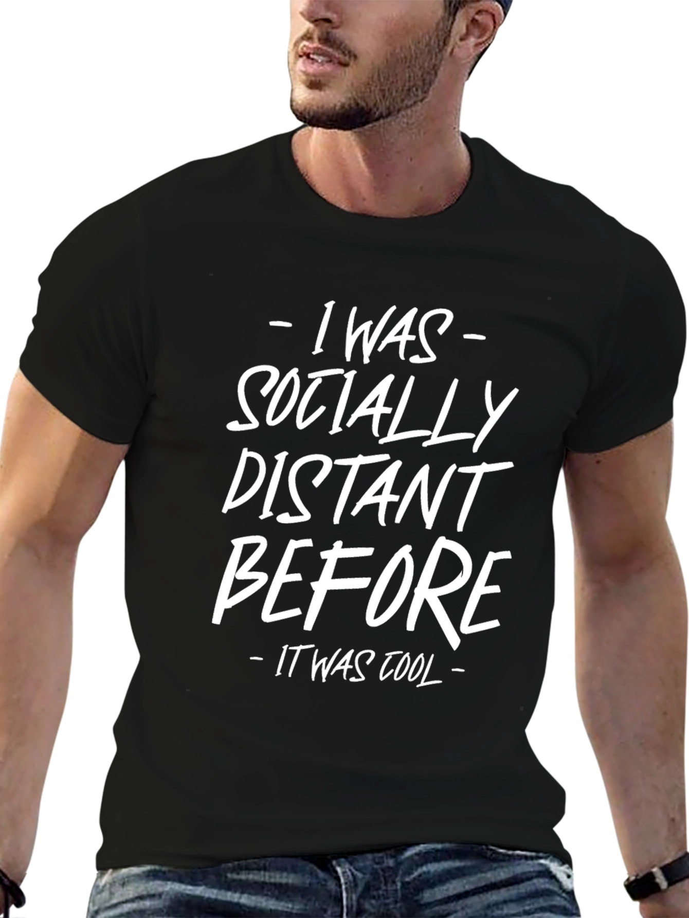 Socially Distant T-Shirt - Funny Slogan Tee