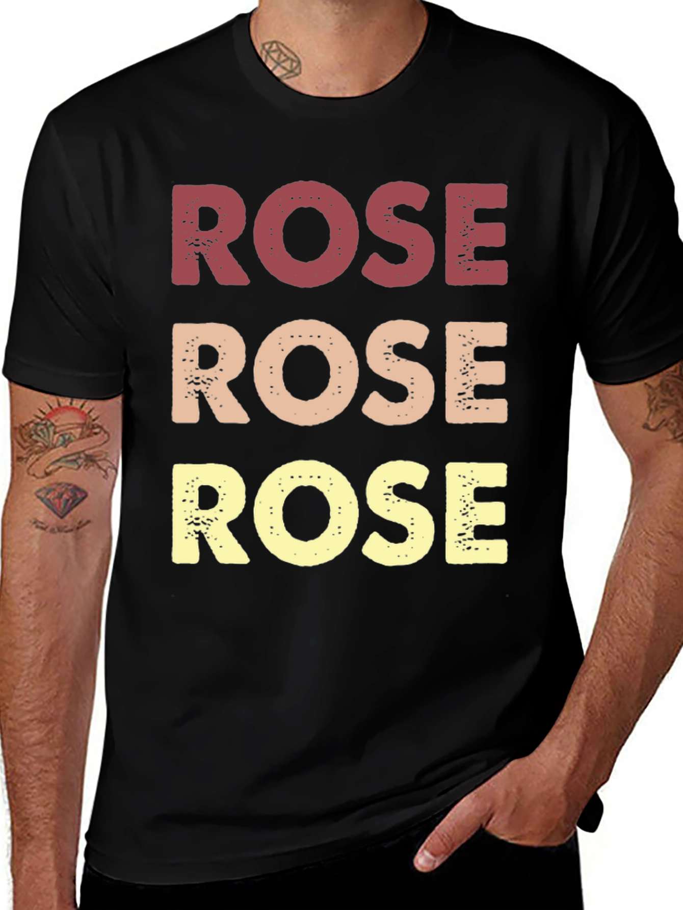 Retro Rose Graphic T-Shirt - Black