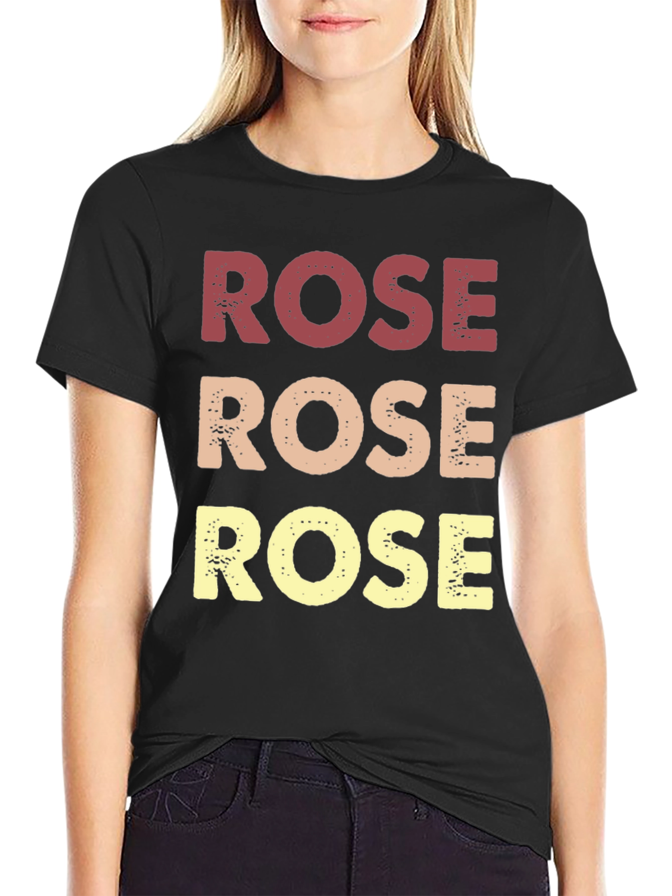 Retro Rose Graphic T-Shirt - Black