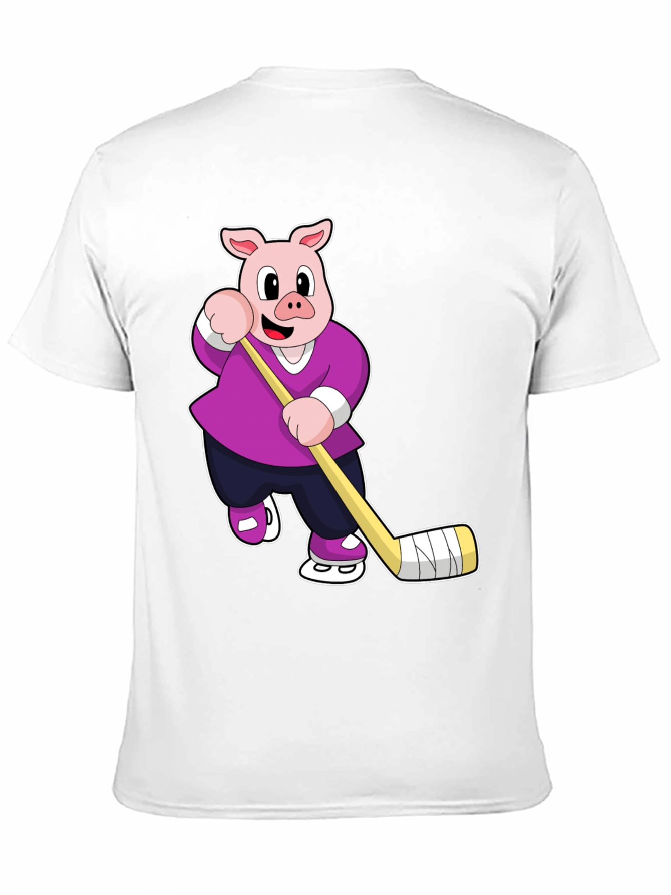 Pig Hockey Player Graphic T-Shirt