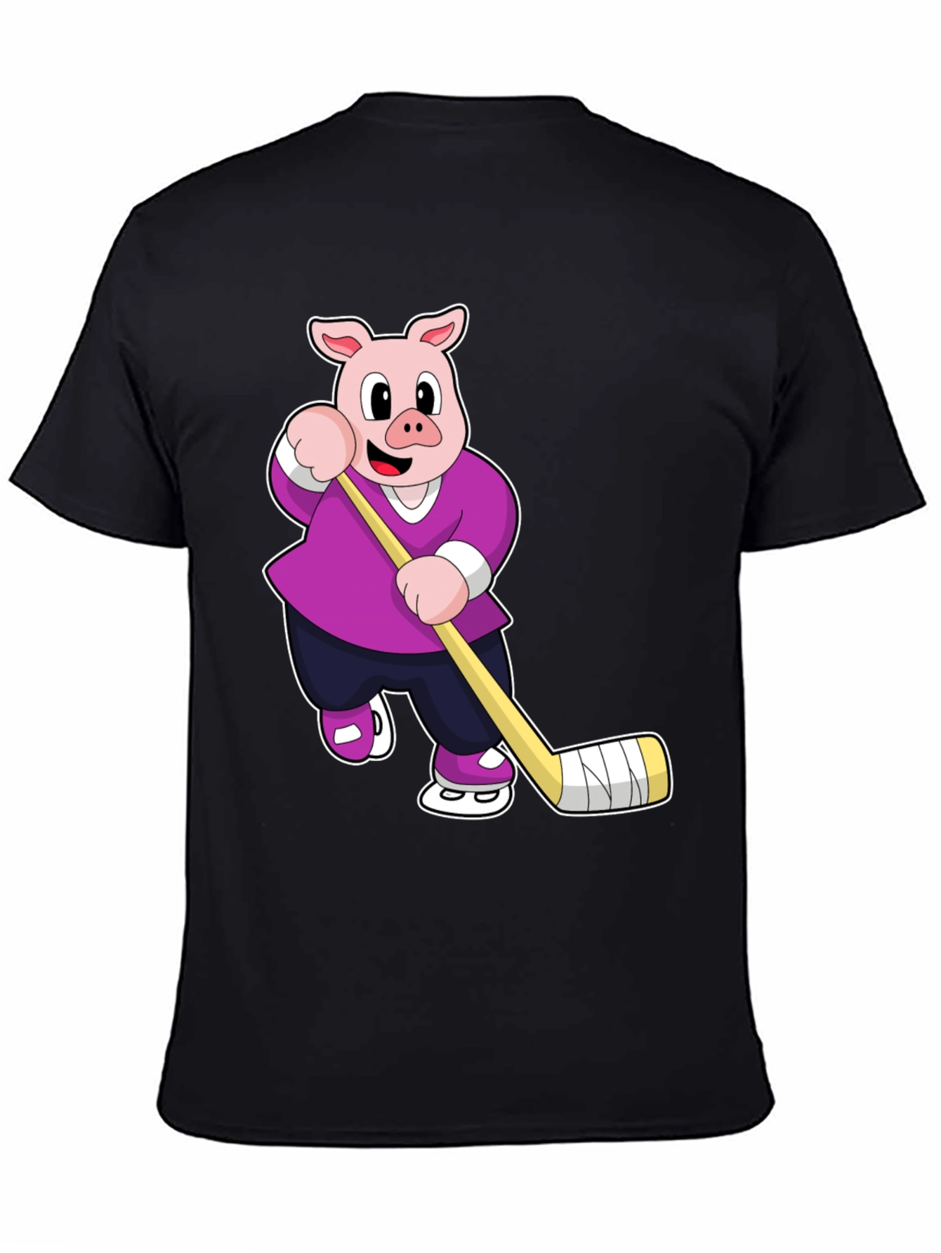 Pig Hockey Player Graphic T-Shirt