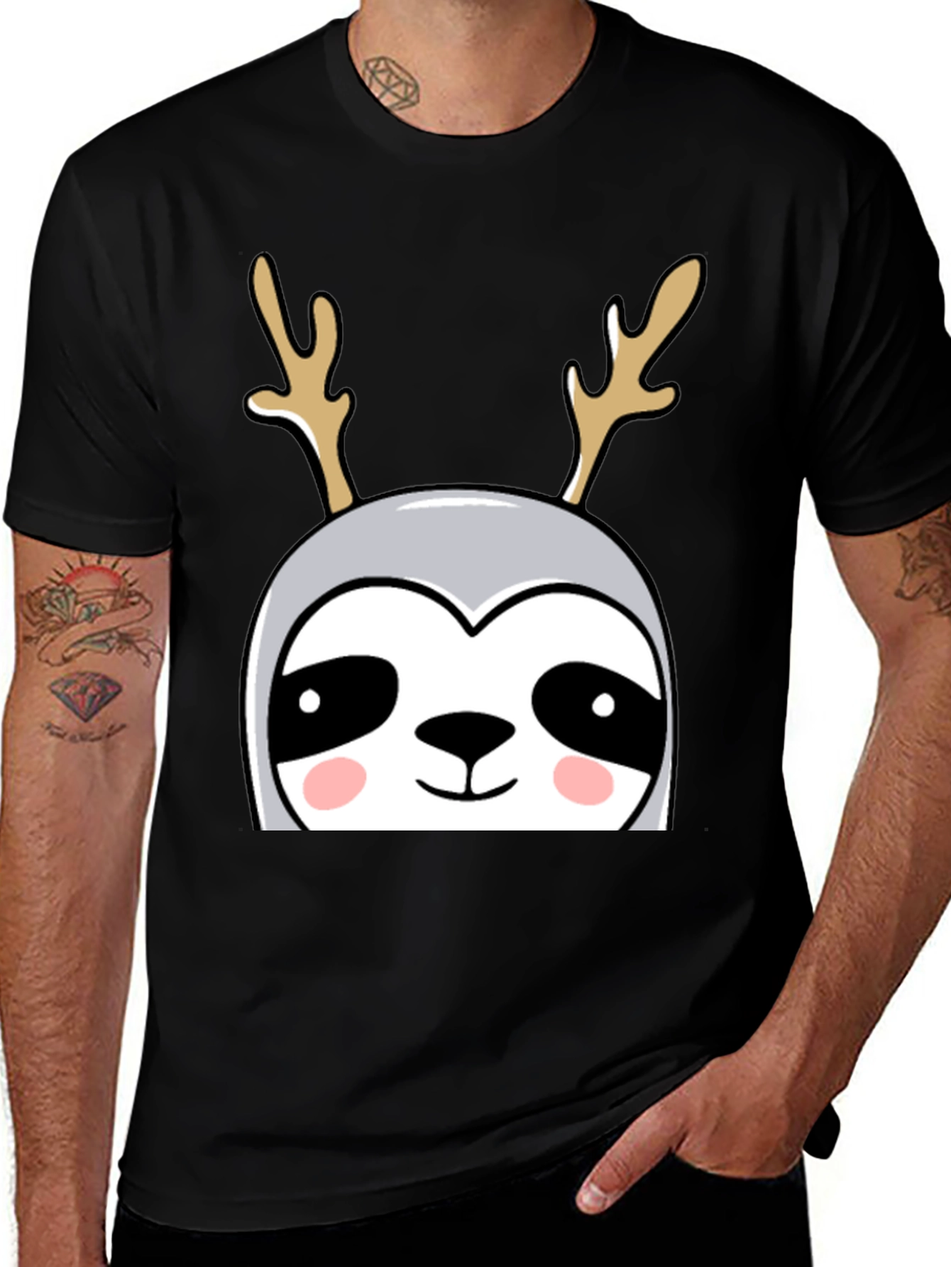 Sloth Reindeer Graphic Tee
