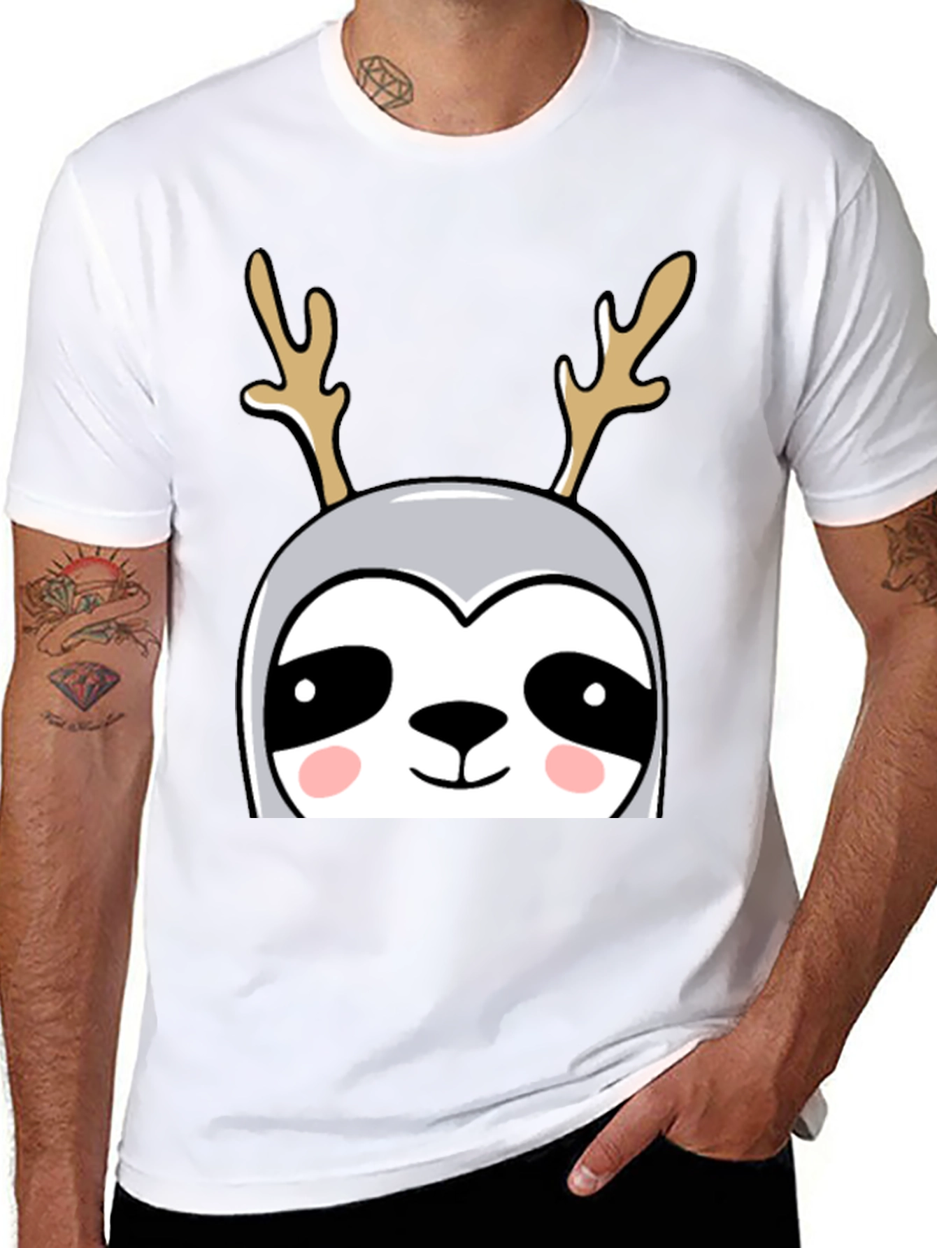 Sloth Reindeer Graphic Tee