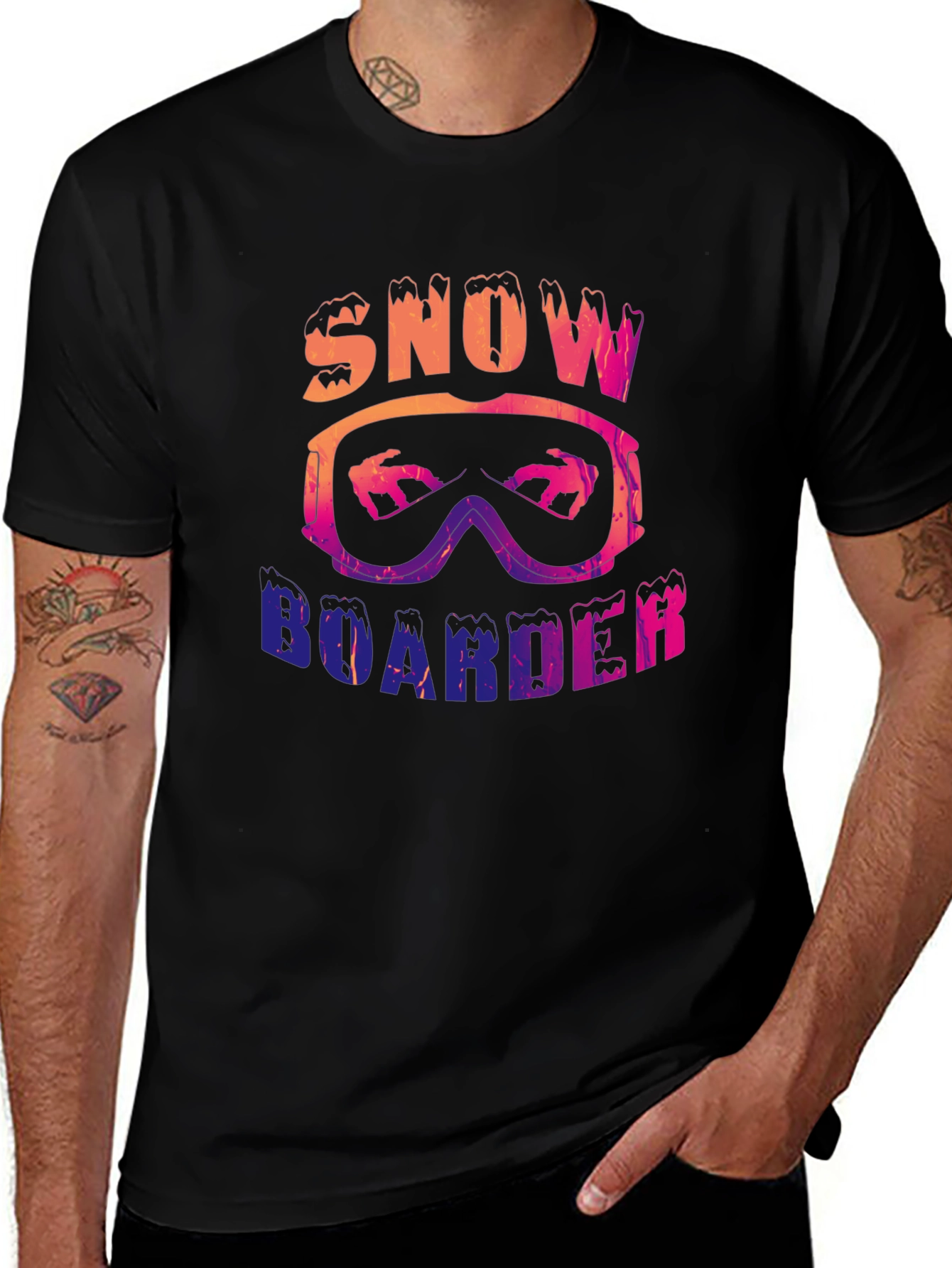 Snowboarder Graphic Tee - Black
