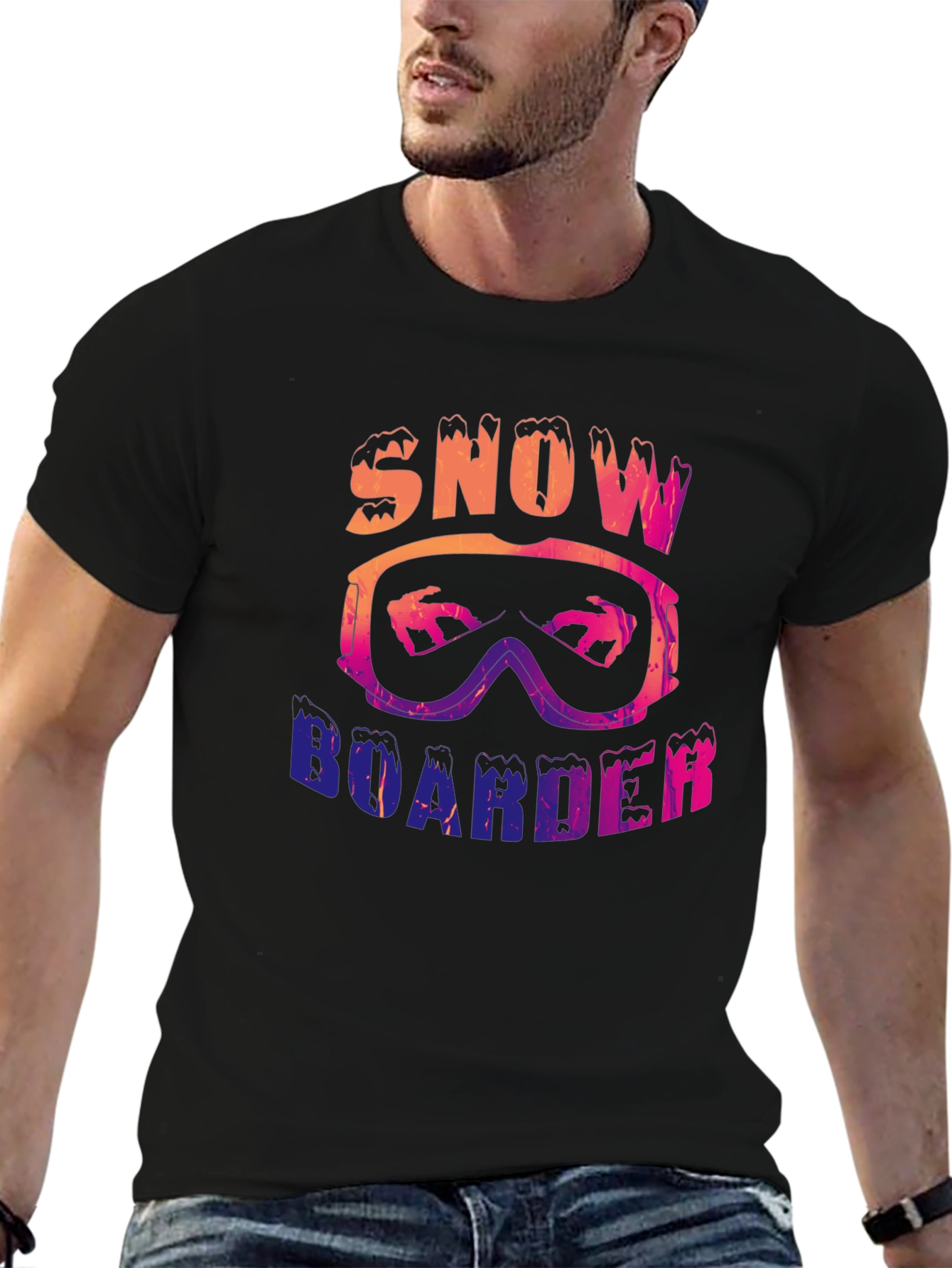 Snowboarder Graphic Tee - Black