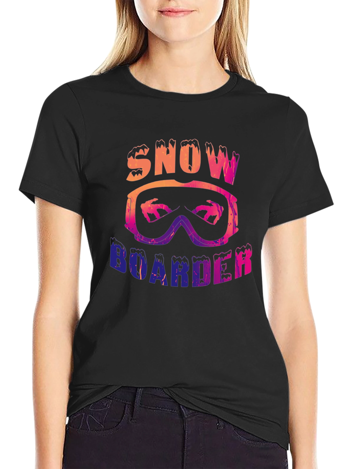 Snowboarder Graphic Tee - Black