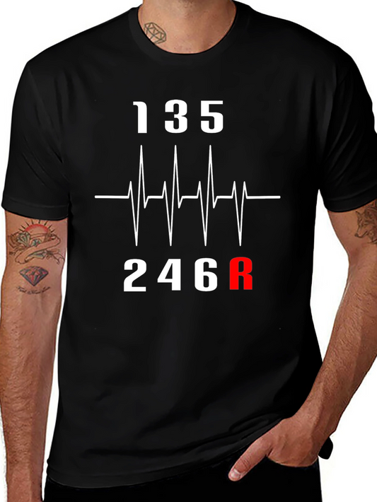 Heartbeat Gear Shift T-Shirt - Car Enthusiast Tee