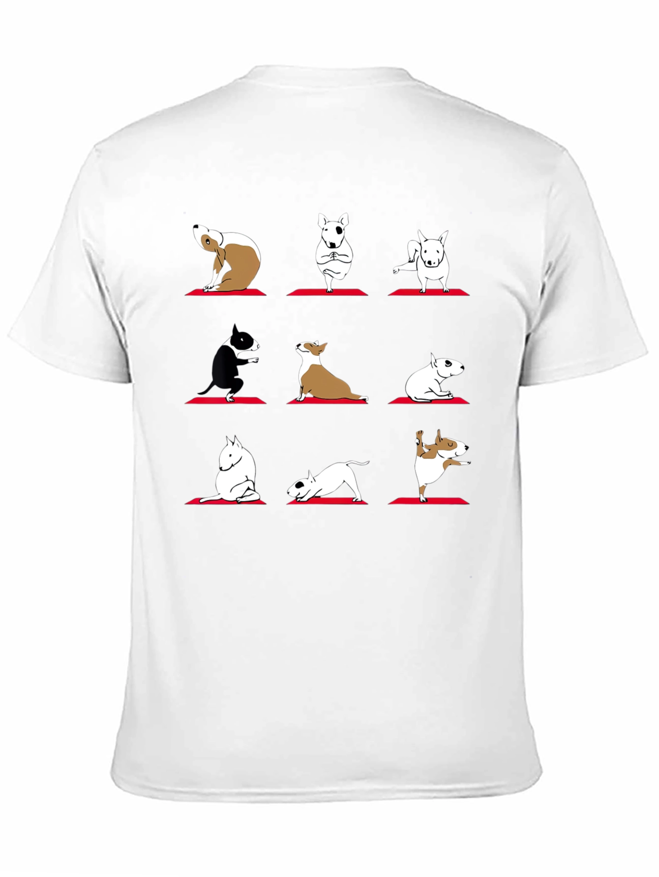 Yoga Dogs Graphic Tee - Bull Terrier Poses T-Shirt