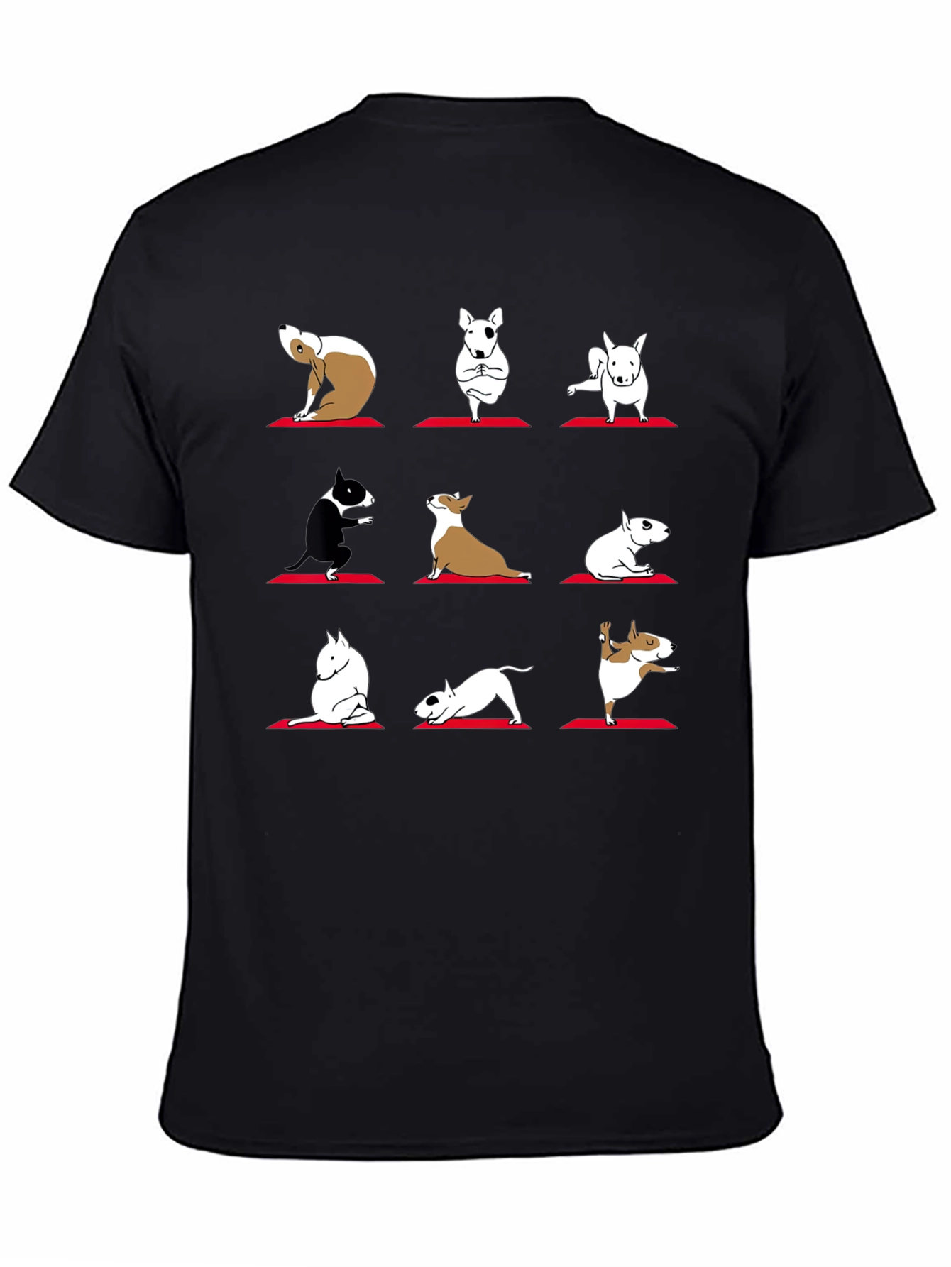 Yoga Dogs Graphic Tee - Bull Terrier Poses T-Shirt