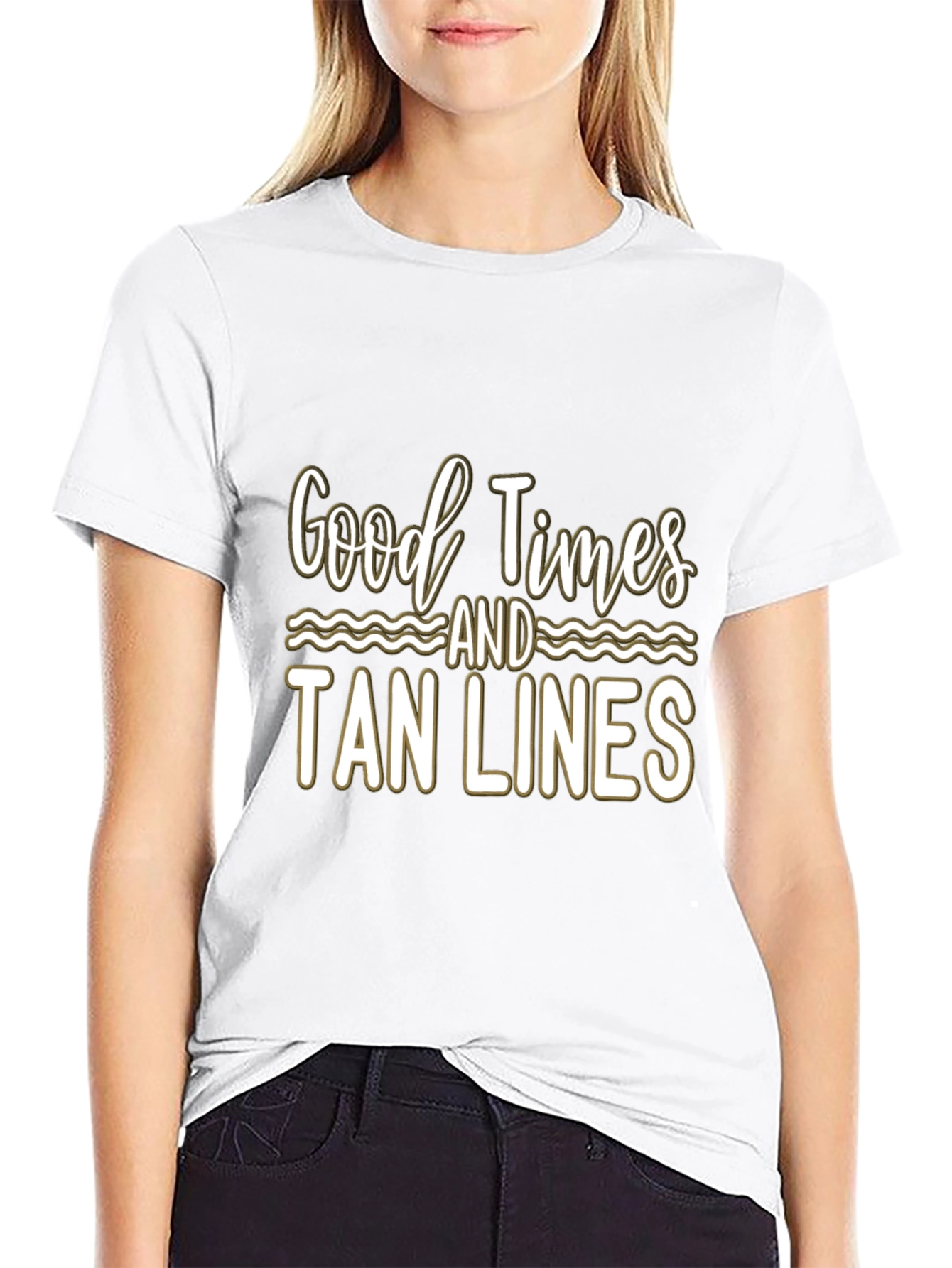 Good Times and Tan Lines Black T-Shirt