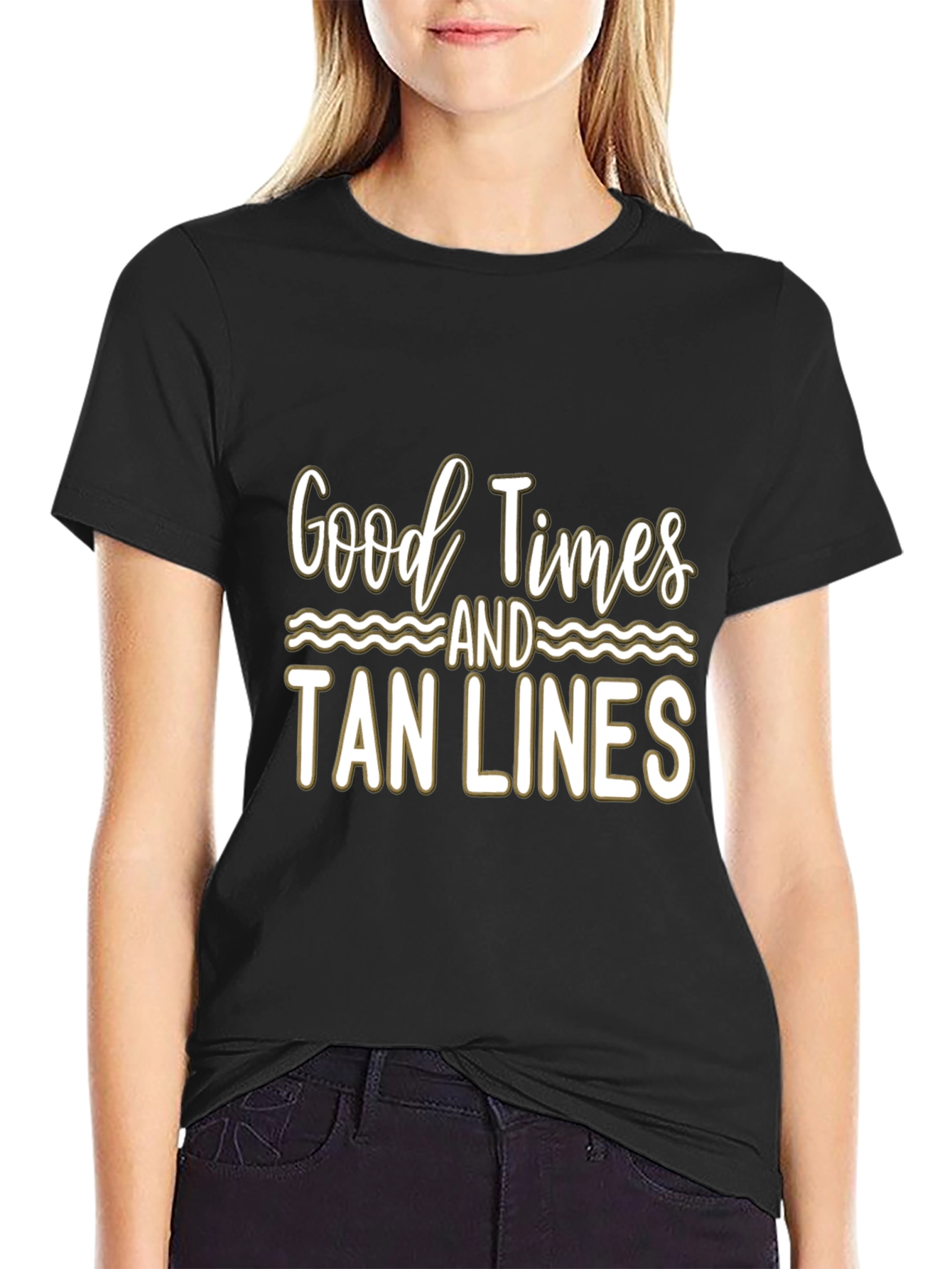 Good Times and Tan Lines Black T-Shirt